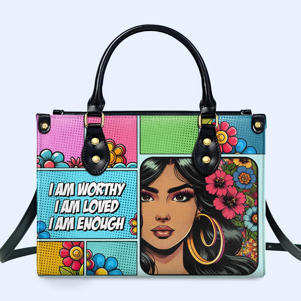 Personalisieren Sie Ihre charakteristische Lederhandtasche mit individueller Kunst und Text - QCUSTOM08