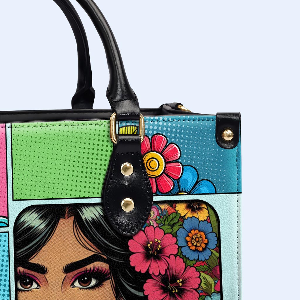 Personalisieren Sie Ihre charakteristische Lederhandtasche mit individueller Kunst und Text - QCUSTOM08