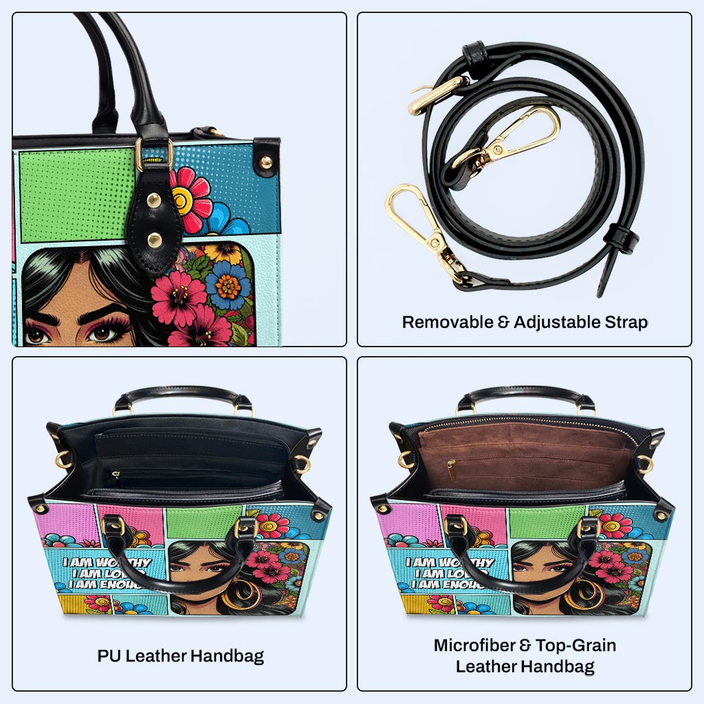Personalisieren Sie Ihre charakteristische Lederhandtasche mit individueller Kunst und Text - QCUSTOM08