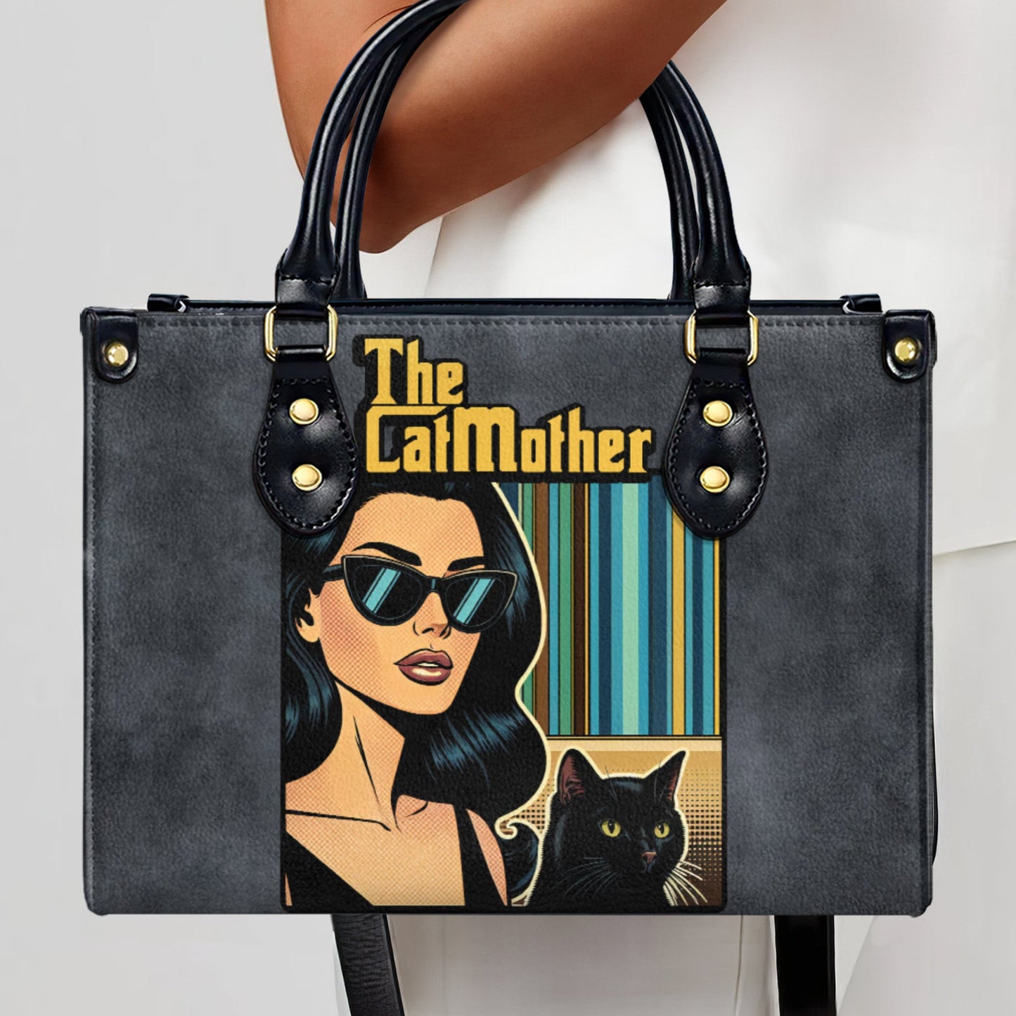 Personalisieren Sie Ihre charakteristische Lederhandtasche mit individueller Kunst und Text - QCUSTOM09