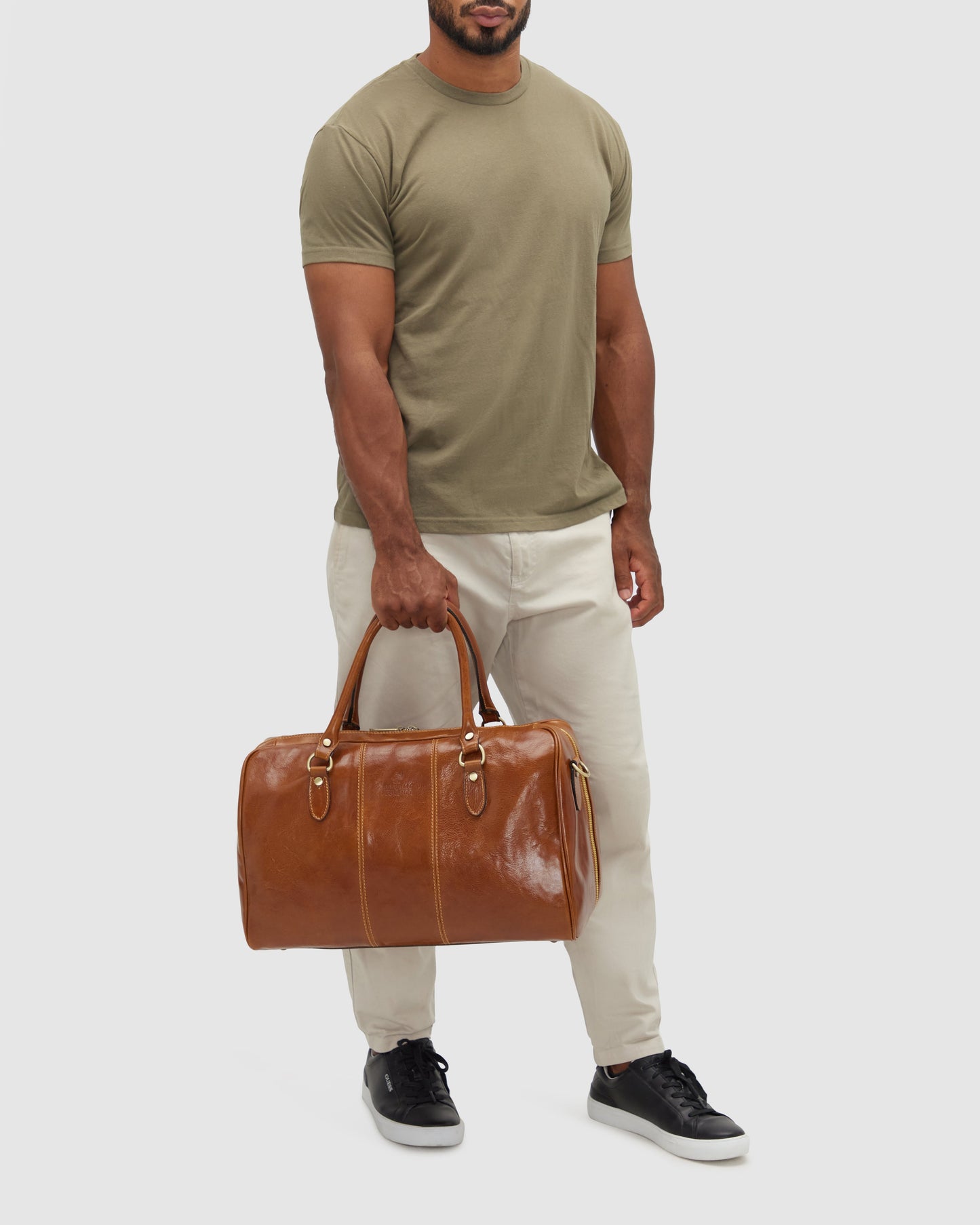 Albertis Piccolo Tan – Leder-Reisetasche