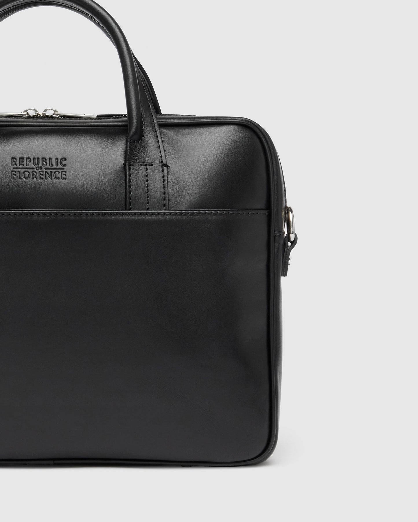 Glasgow Deluxe Schwarz - Leder-Aktentasche für 13"-Laptops
