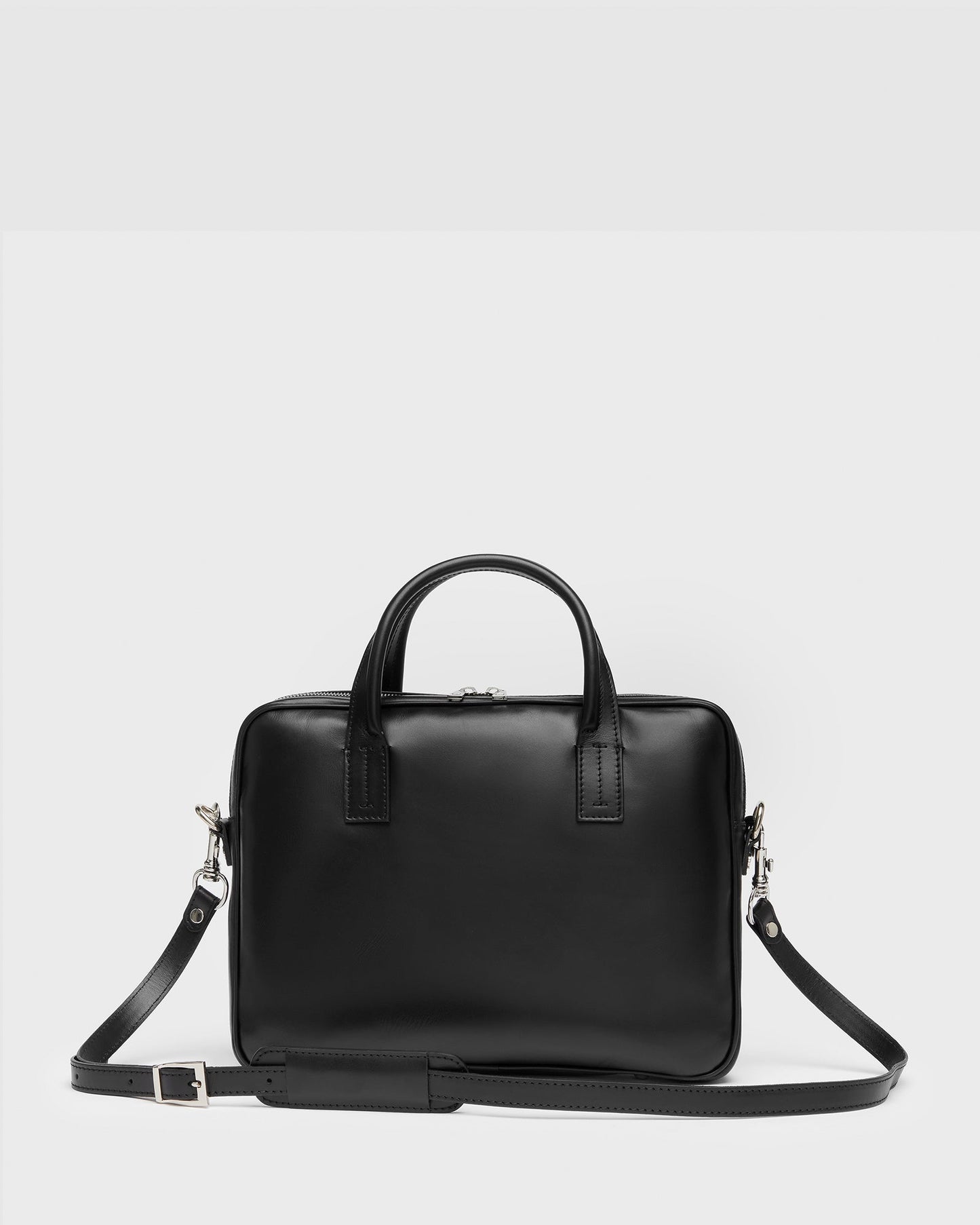 Glasgow Deluxe Schwarz - Leder-Aktentasche für 13"-Laptops