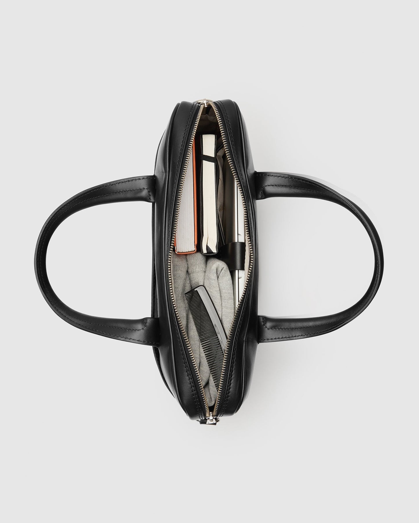 Glasgow Deluxe Schwarz - Leder-Aktentasche für 13"-Laptops