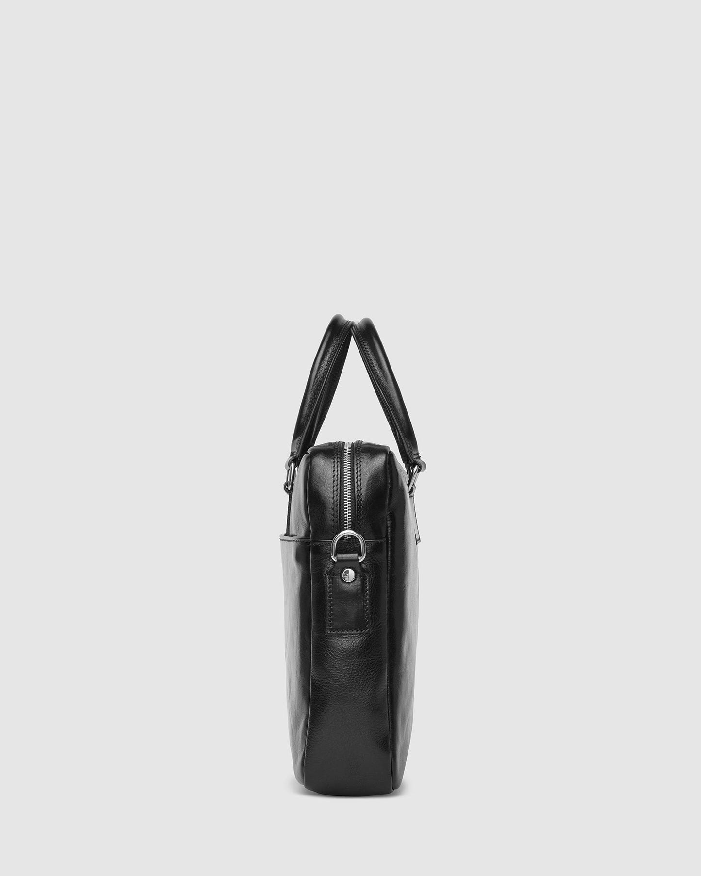 Tokyo Black - Schlanke Laptop-Aktentasche aus Leder