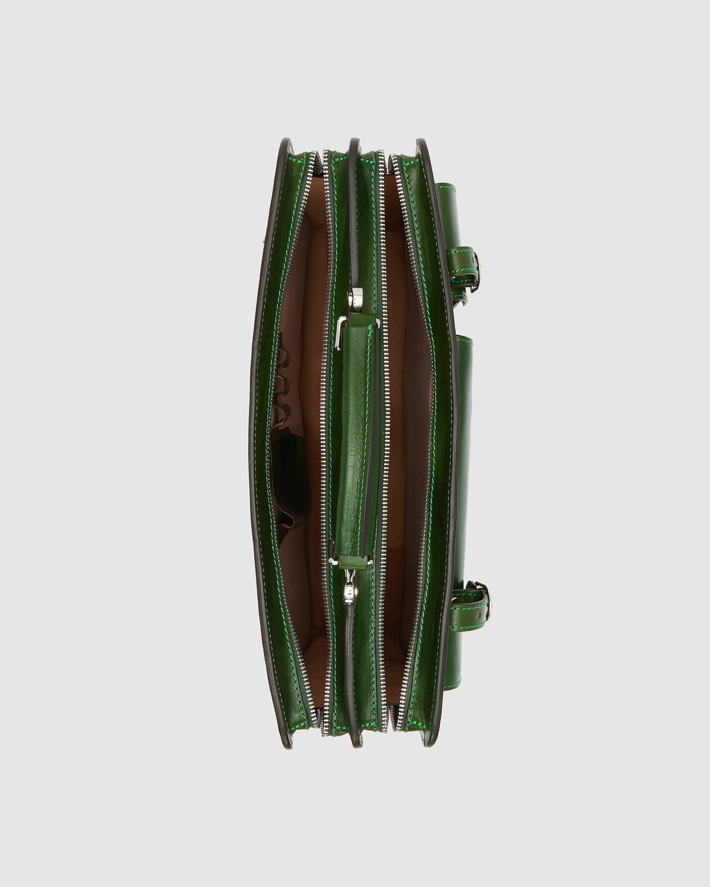 Munich Green - Aktentasche aus Leder mit zwei Fächern