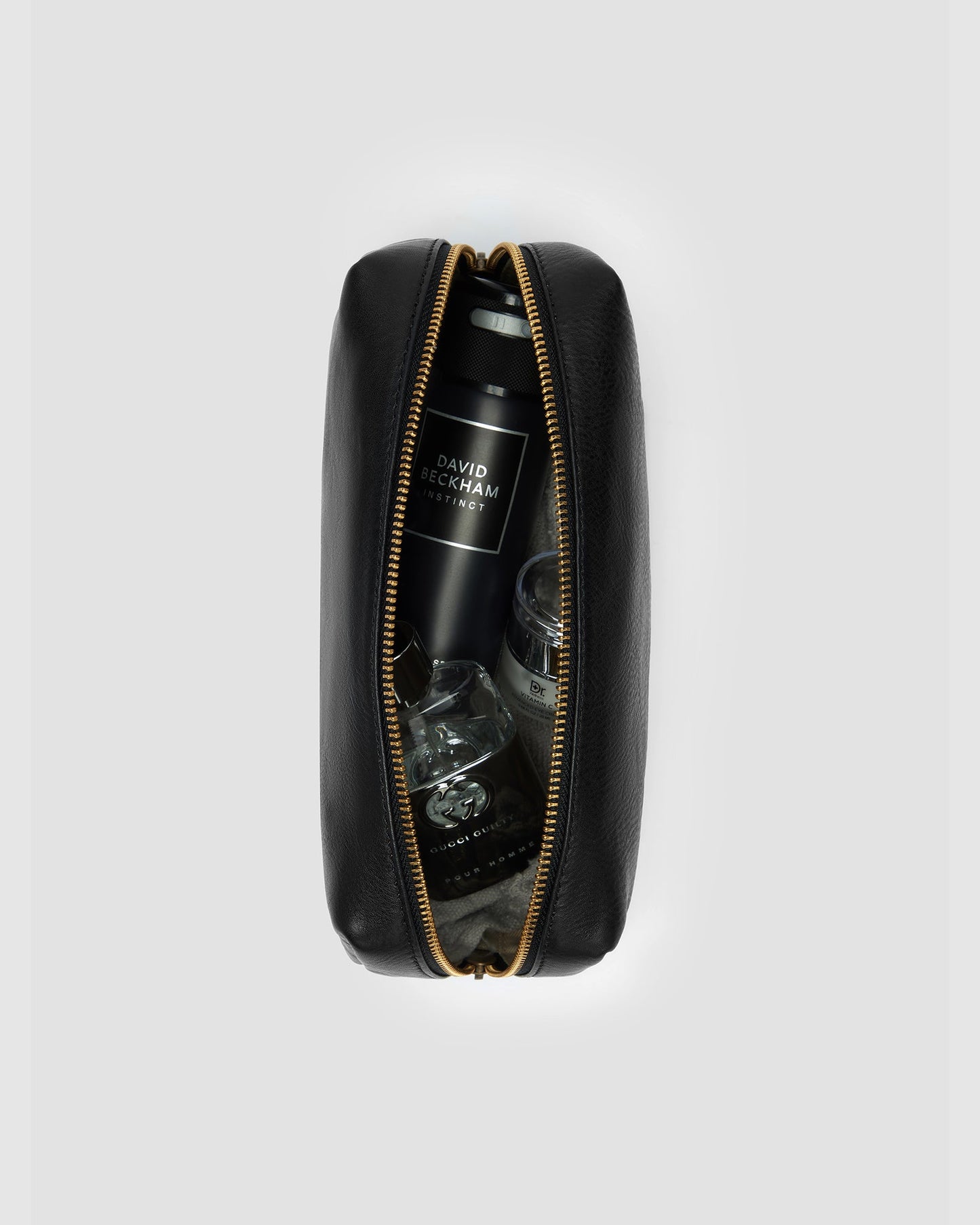 Otto Matt Black - Leather Toiletry Bag