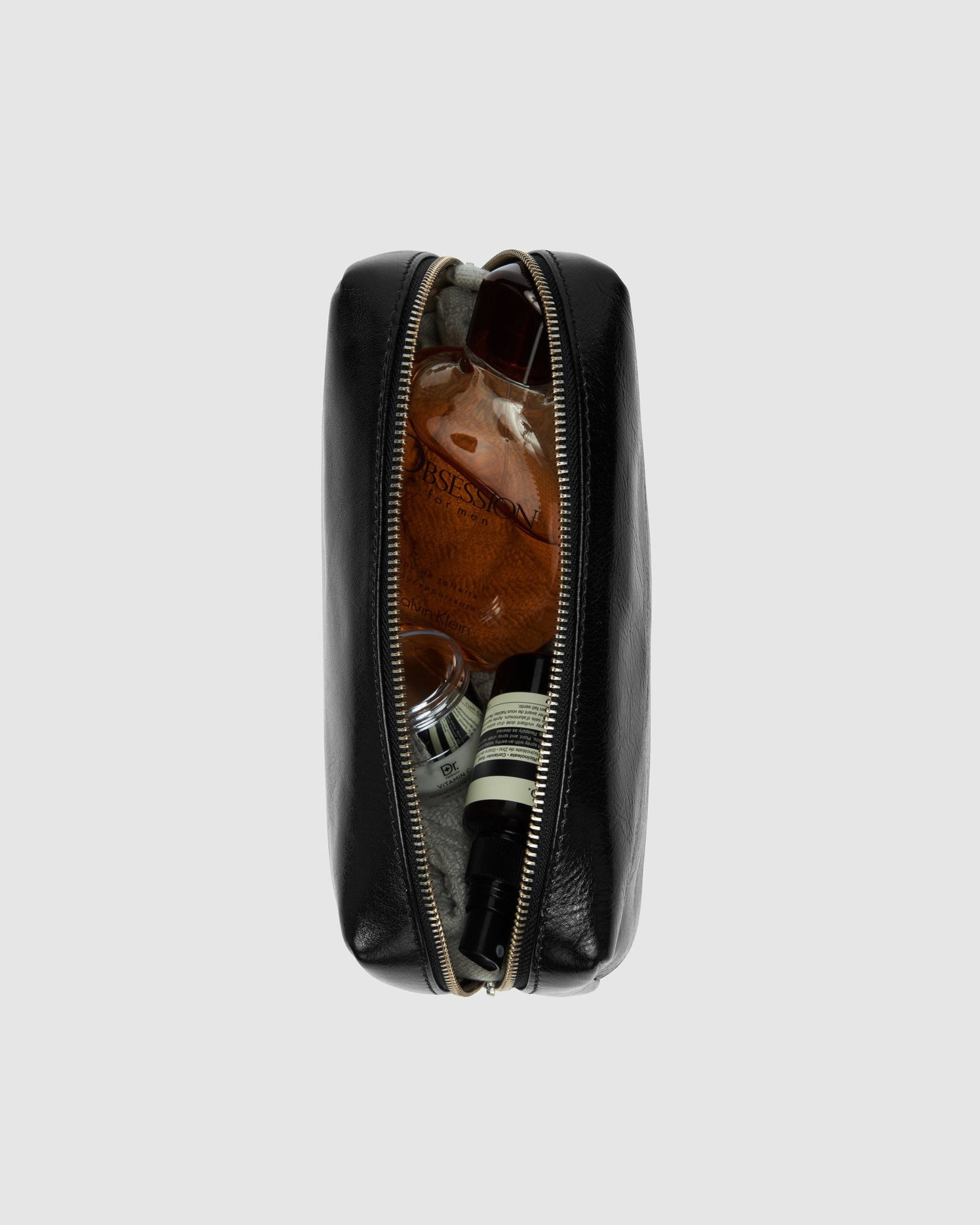 Otto Dopp Kit Schwarz - Kulturbeutel aus Leder