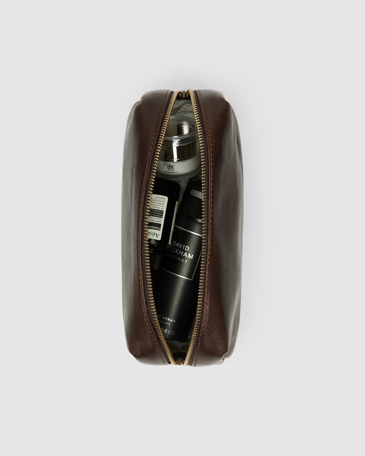 Otto Dopp Kit Matt Chocolate - Leather Toiletry Bag