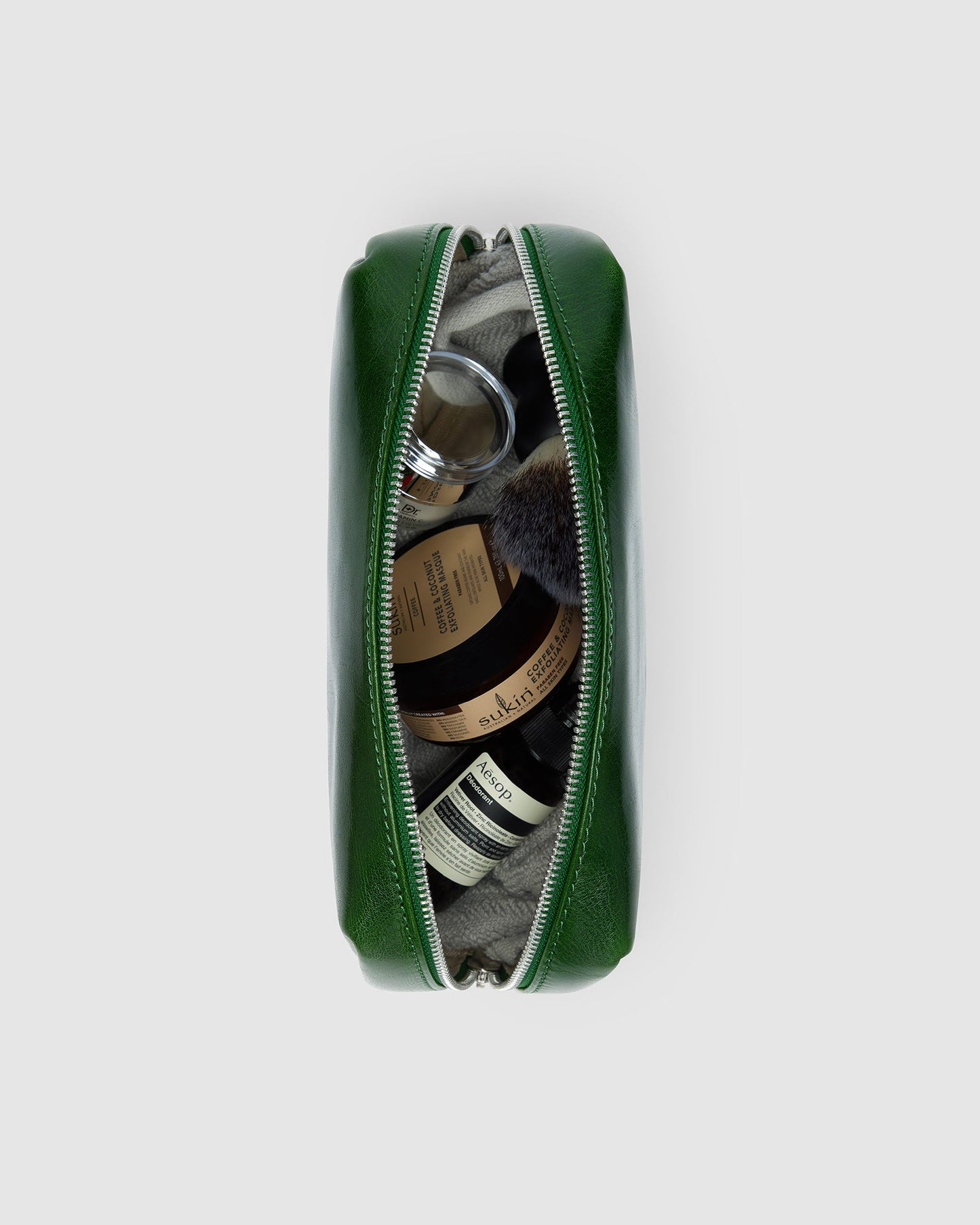 Otto Dopp Kit Grün - Kulturbeutel aus Leder
