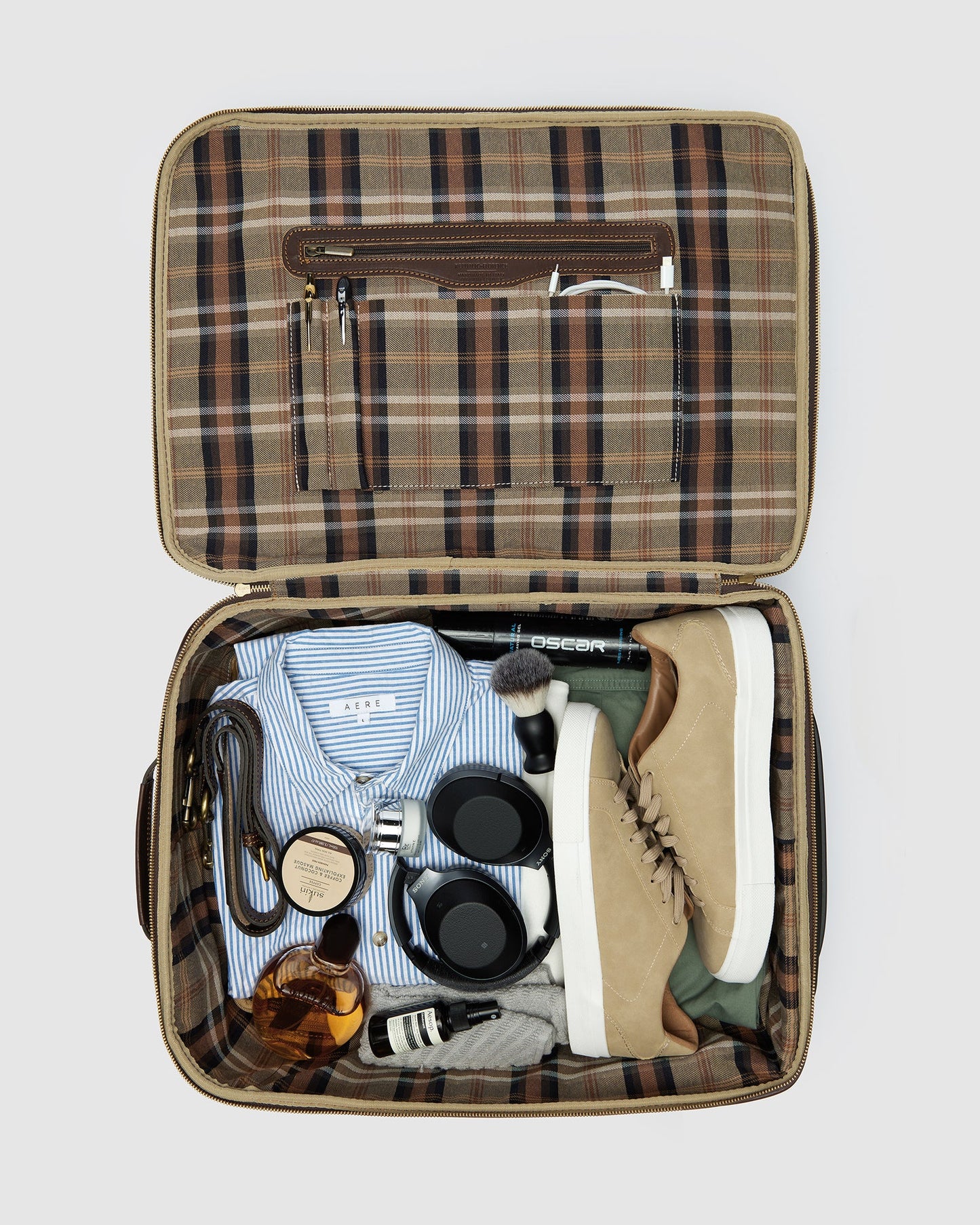 Kino Matt Chocolate - Leder-Trolley mit Rollen