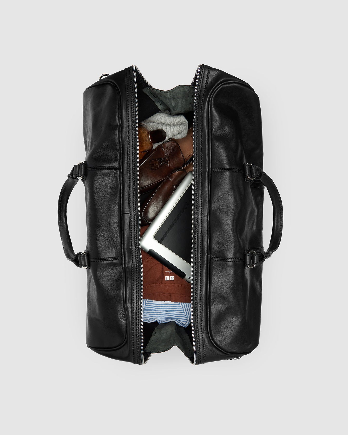 Polo Medium Mattschwarz - Reisetasche aus Leder