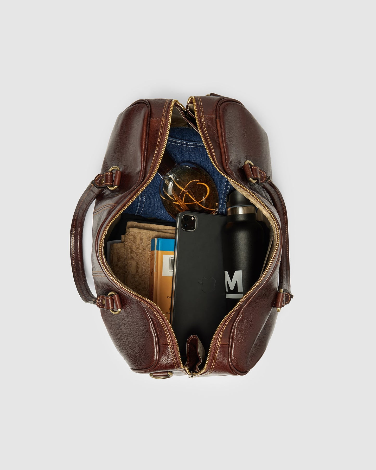 Albertis Piccolo Brown – Leder-Reisetasche