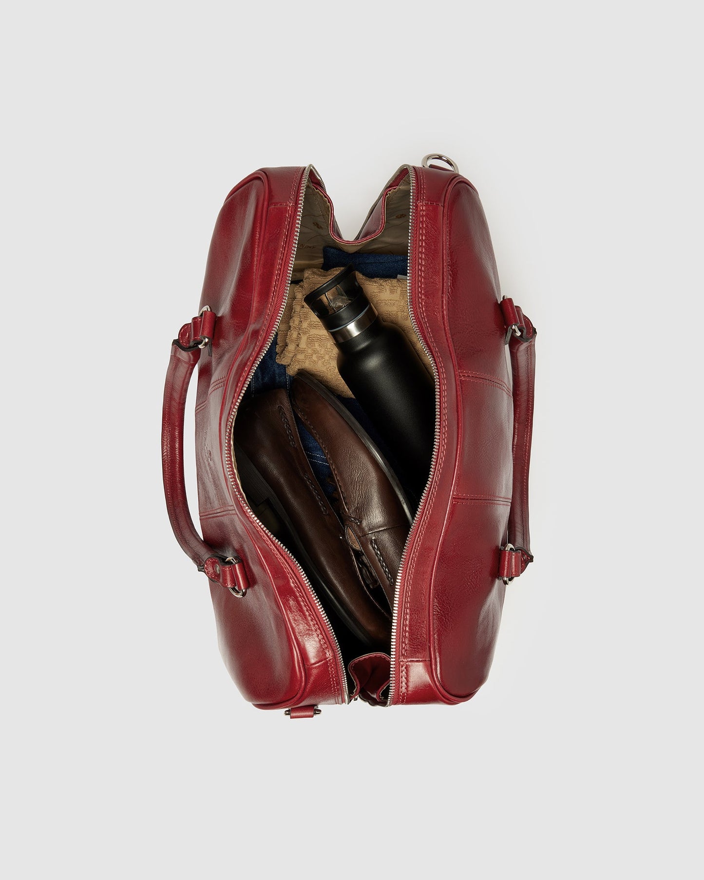 Albertis Piccolo Rot - Reisetasche aus Leder