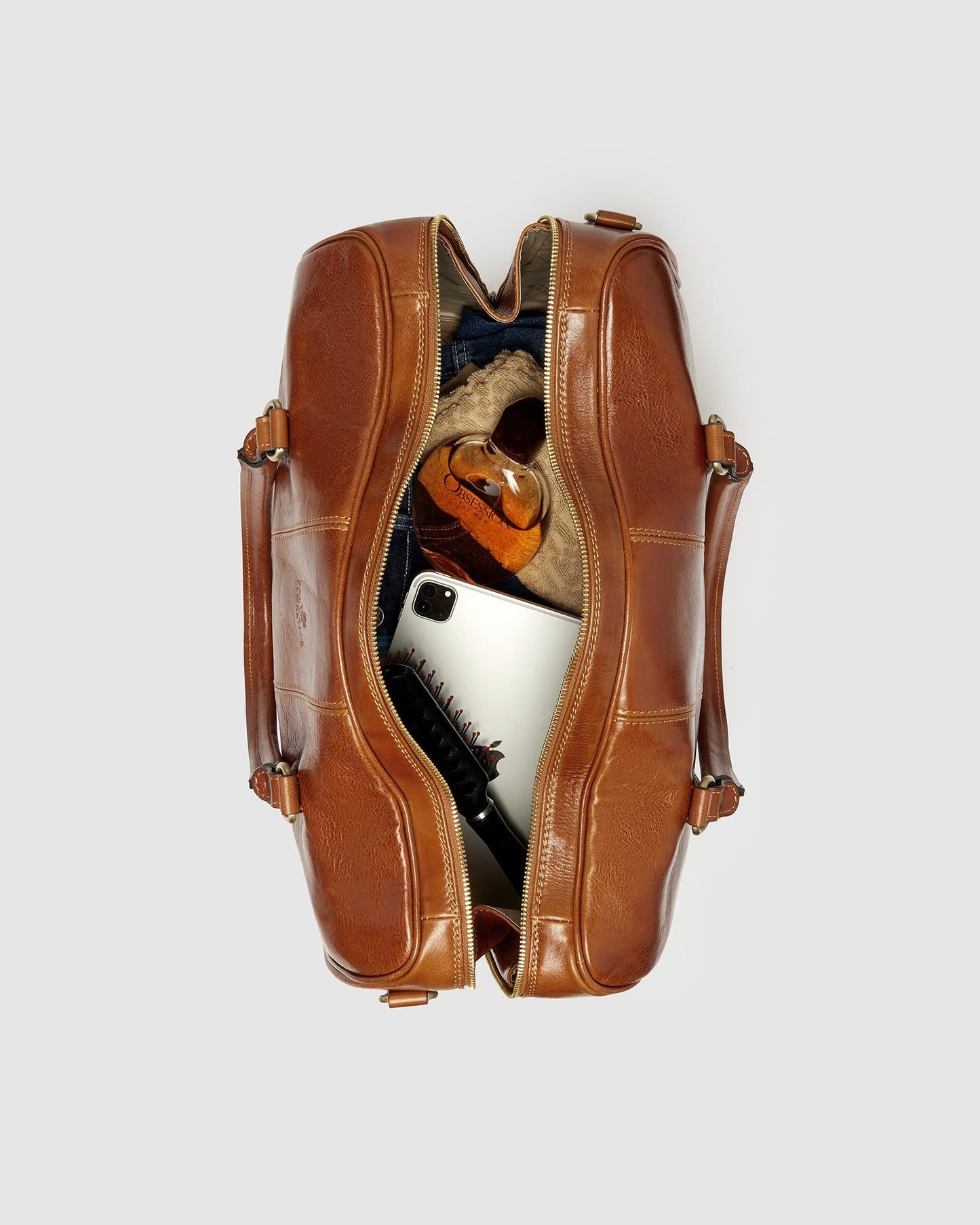 Albertis Piccolo Tan – Leder-Reisetasche