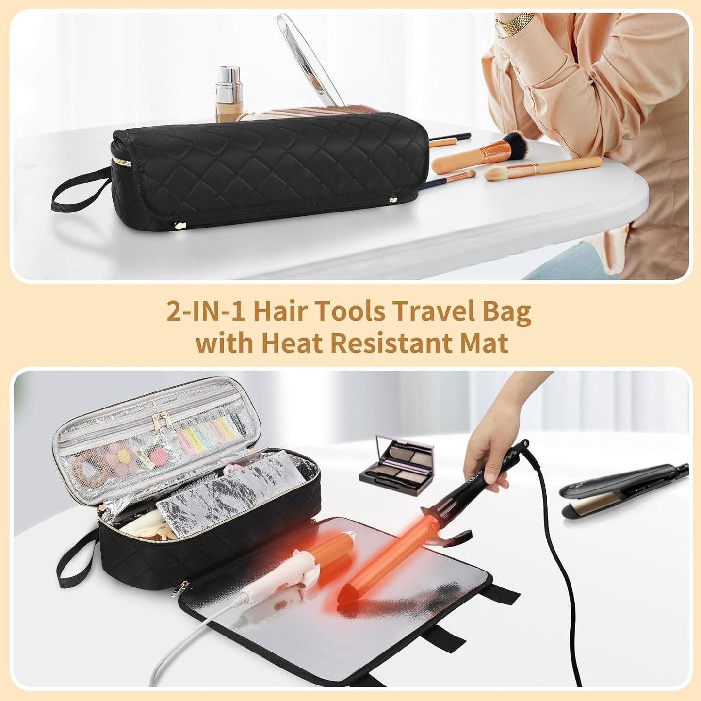 Tragbarer Organizer für Haarstyling-Tools im 2-in-1-Design