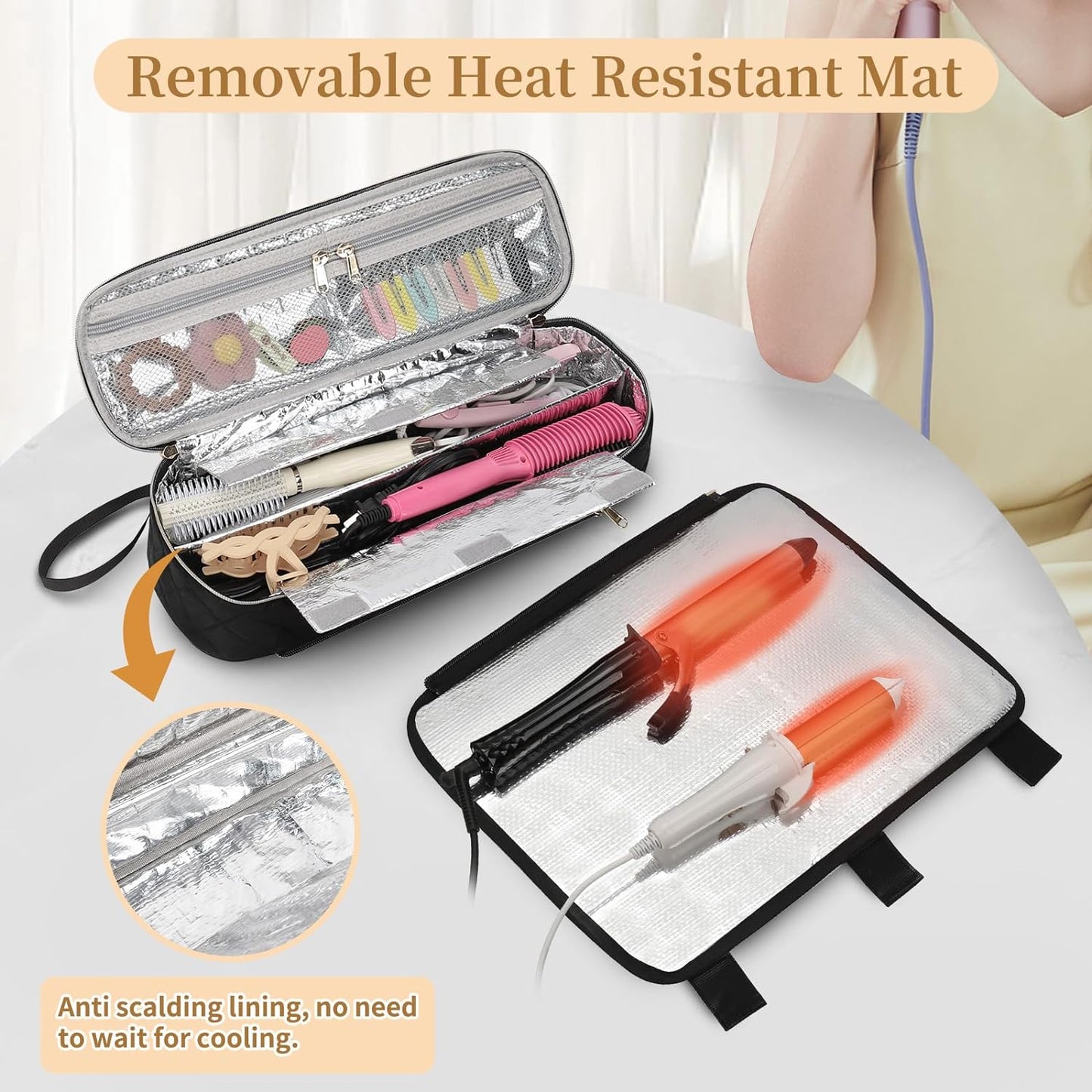 Tragbarer Organizer für Haarstyling-Tools im 2-in-1-Design