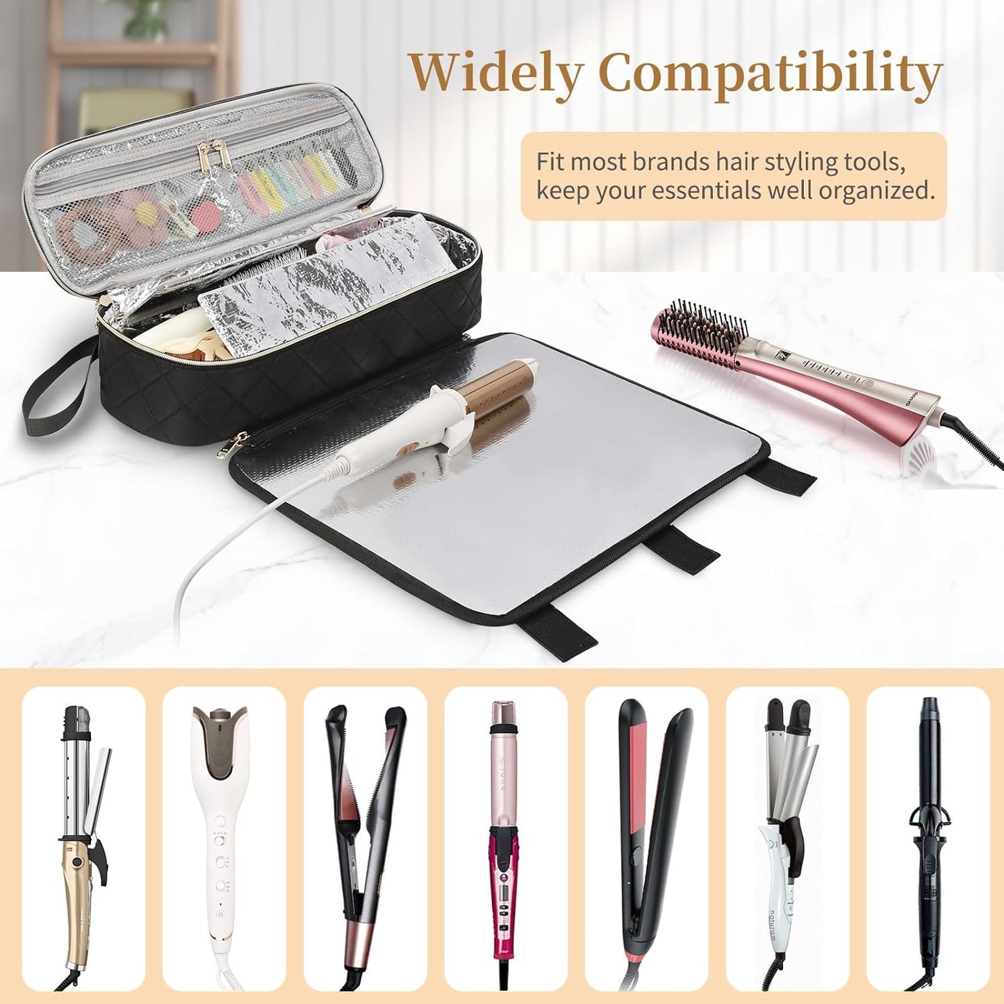Tragbarer Organizer für Haarstyling-Tools im 2-in-1-Design