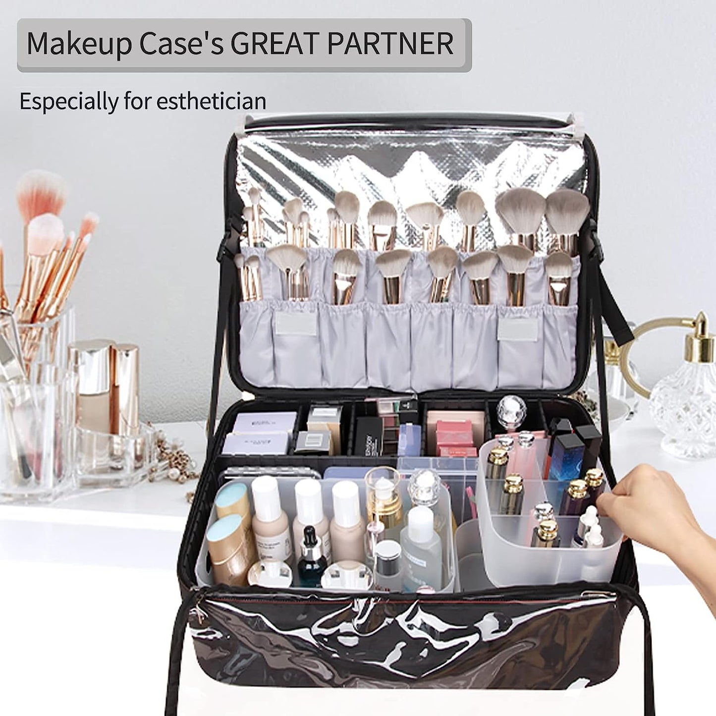6-teiliges stapelbares transparentes Make-up-Organizer-Halter-Set