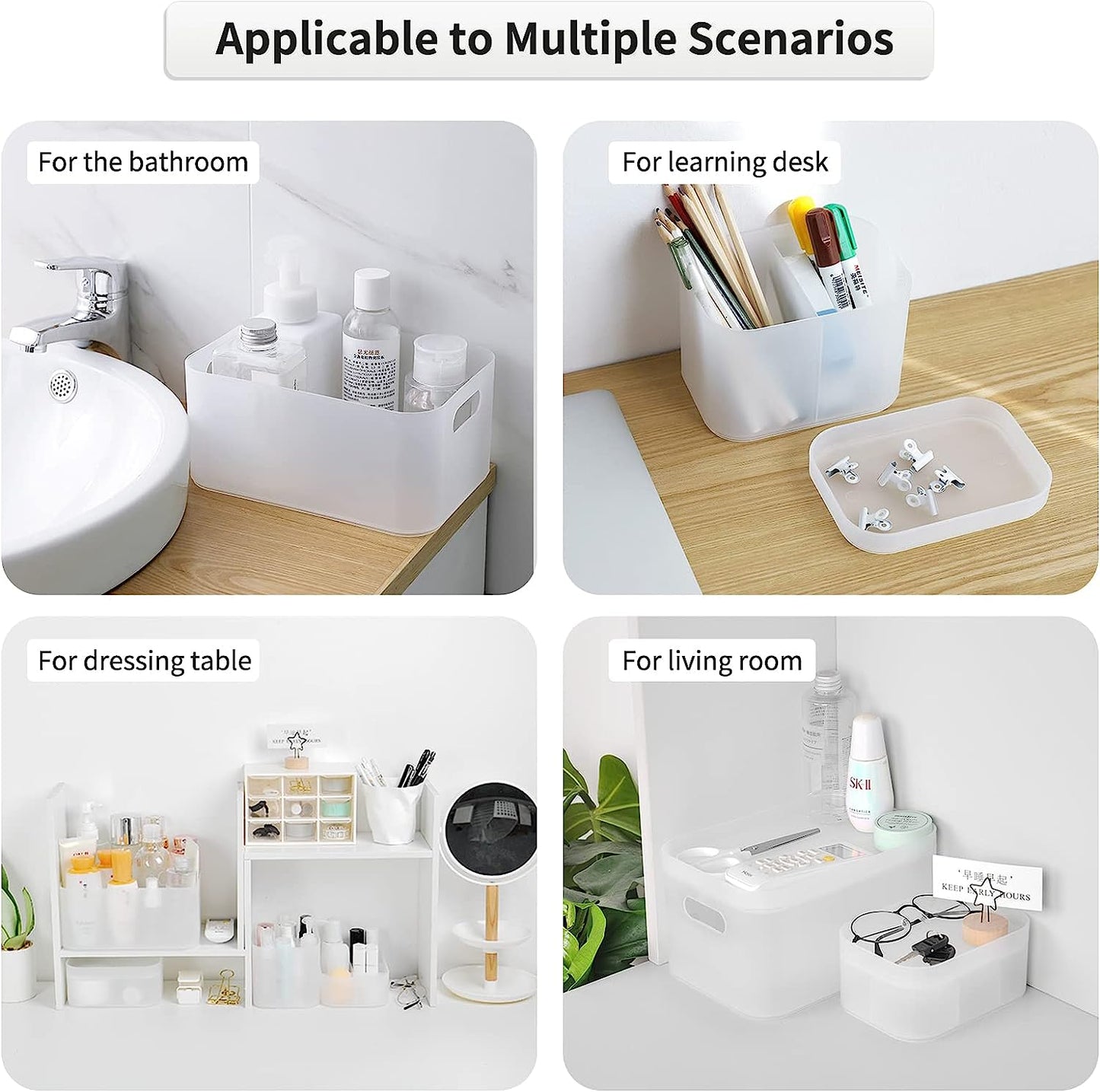 6-teiliges stapelbares transparentes Make-up-Organizer-Halter-Set