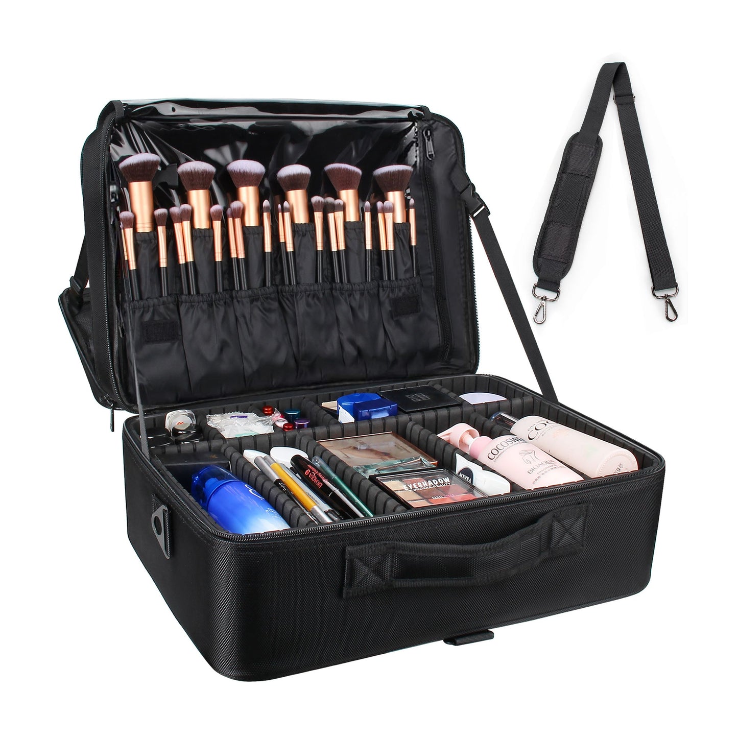 Schwarzer, extragroßer Make-up-Koffer