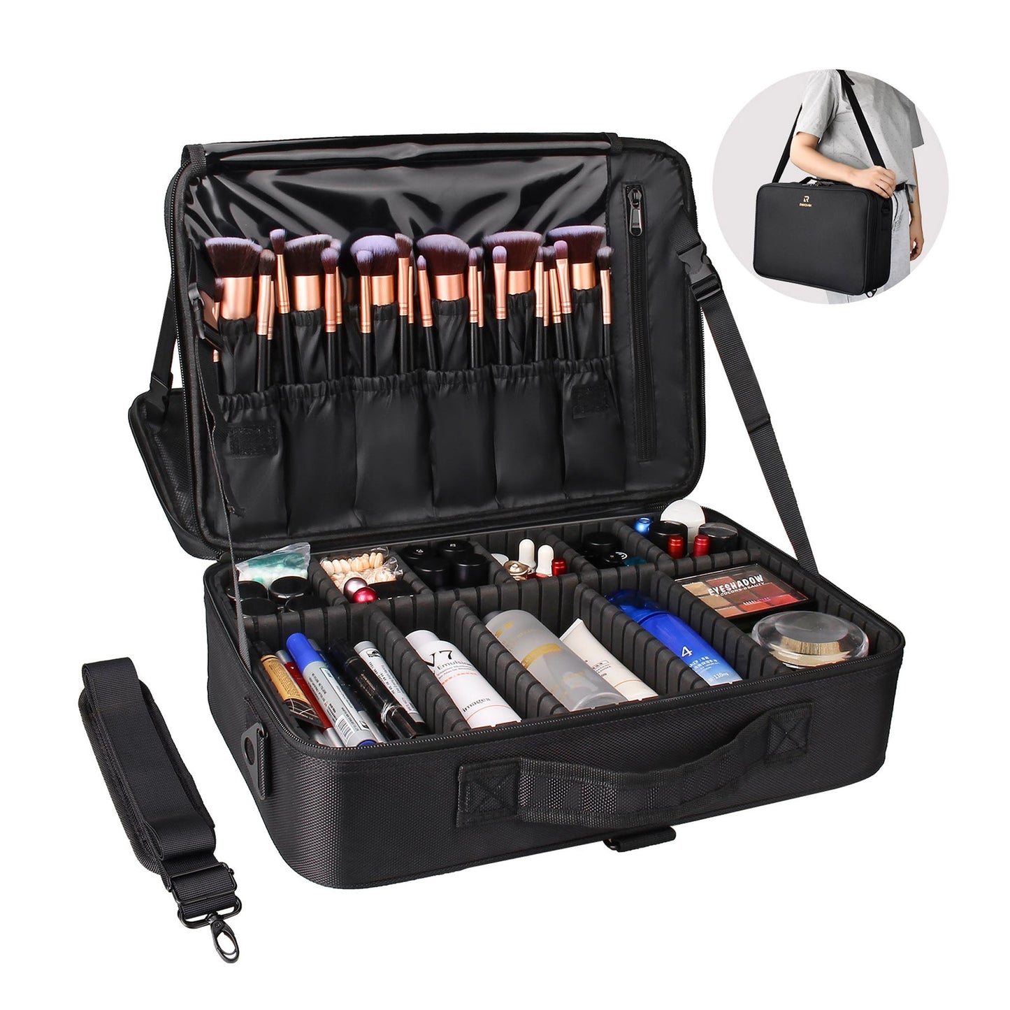 Schwarzer großer Make-up-Koffer