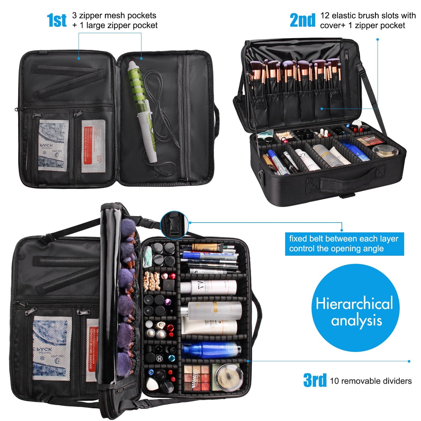 Schwarzer großer Make-up-Koffer