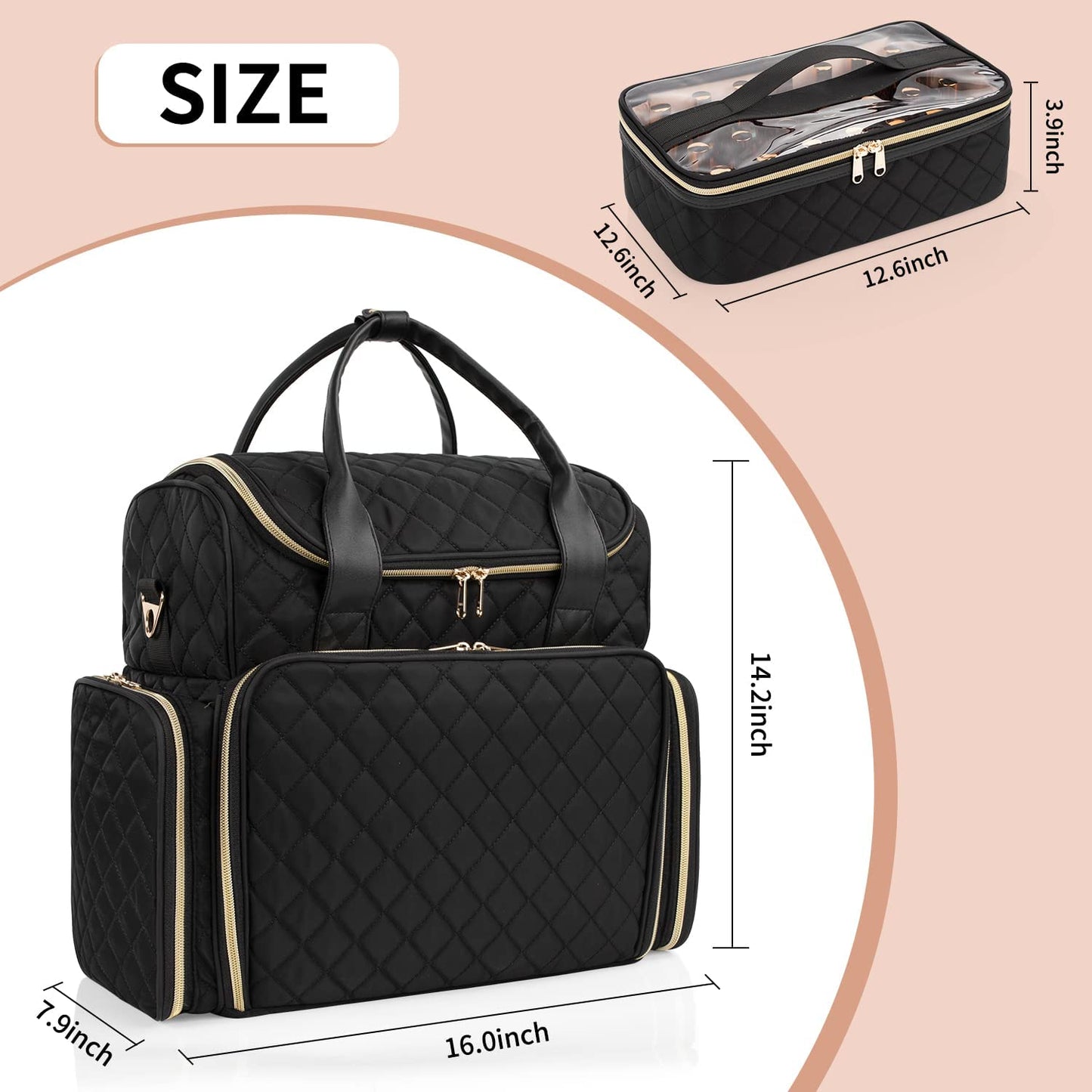 Relavel Nagellack-Organizer-Rucksack mit 2 herausnehmbaren Taschen
