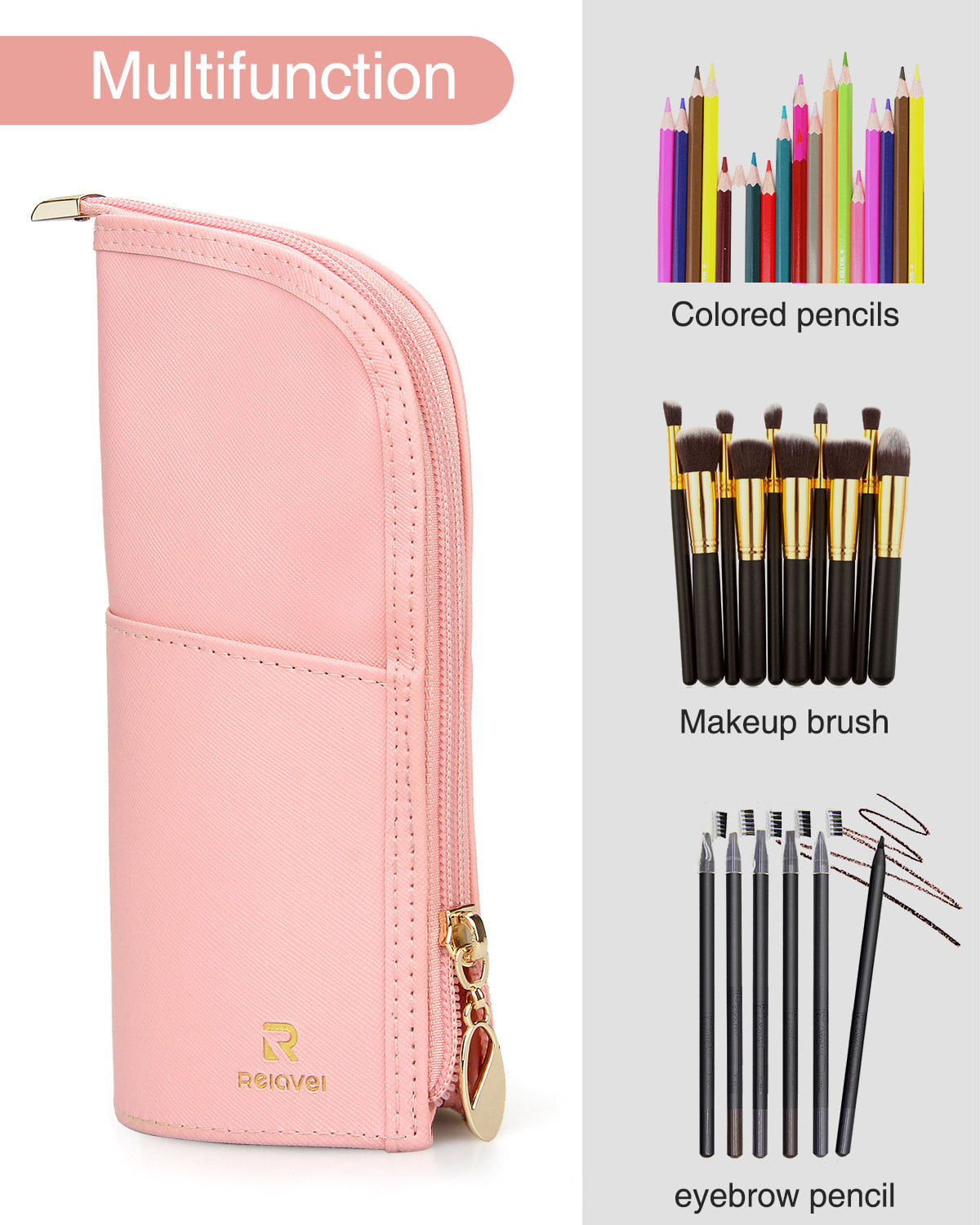 Rosafarbener Make-up-Pinselhalter
