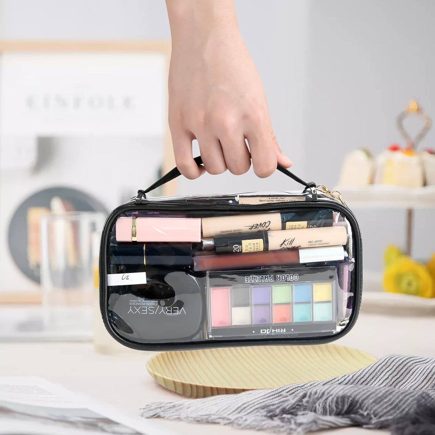 Tragbare transparente Make-up-Tasche von Relavel