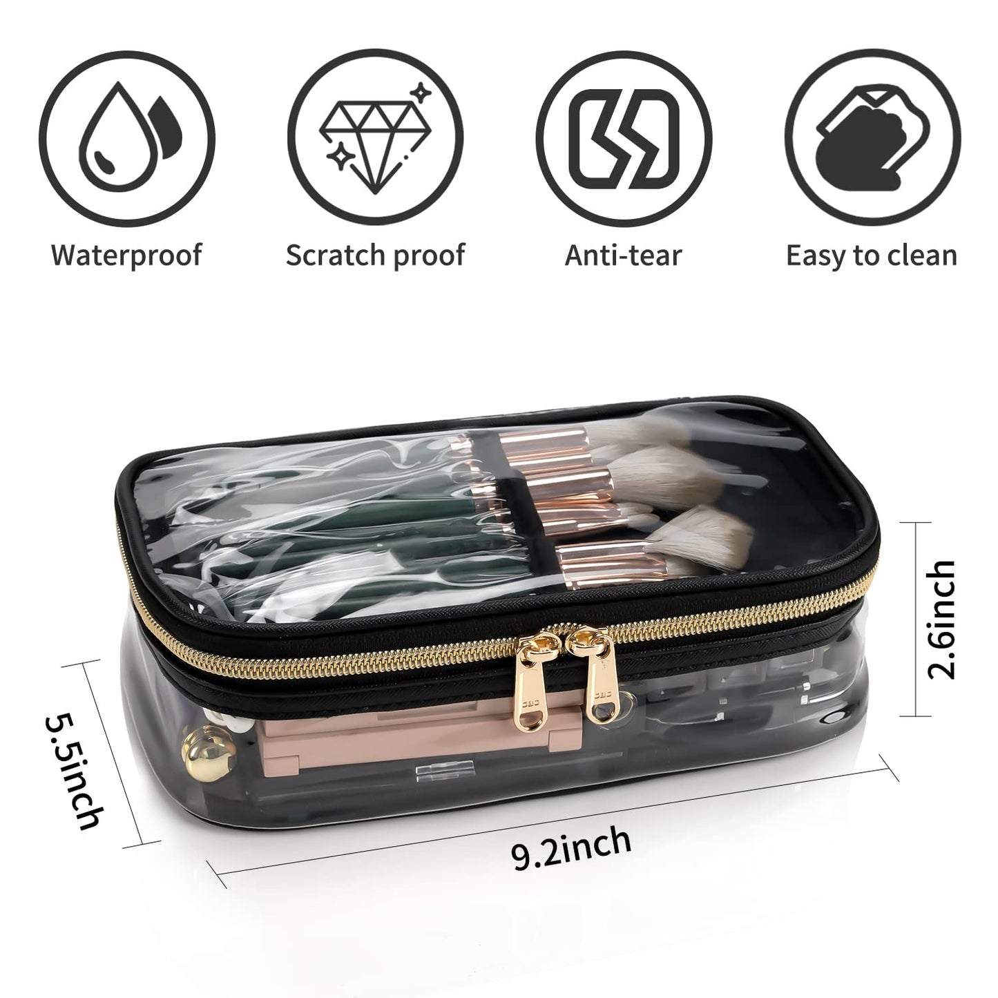 Tragbare transparente Make-up-Tasche von Relavel