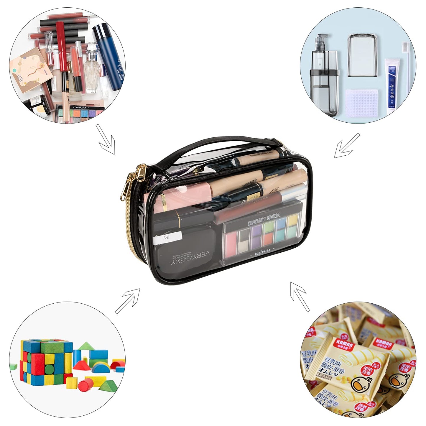 Tragbare transparente Make-up-Tasche von Relavel