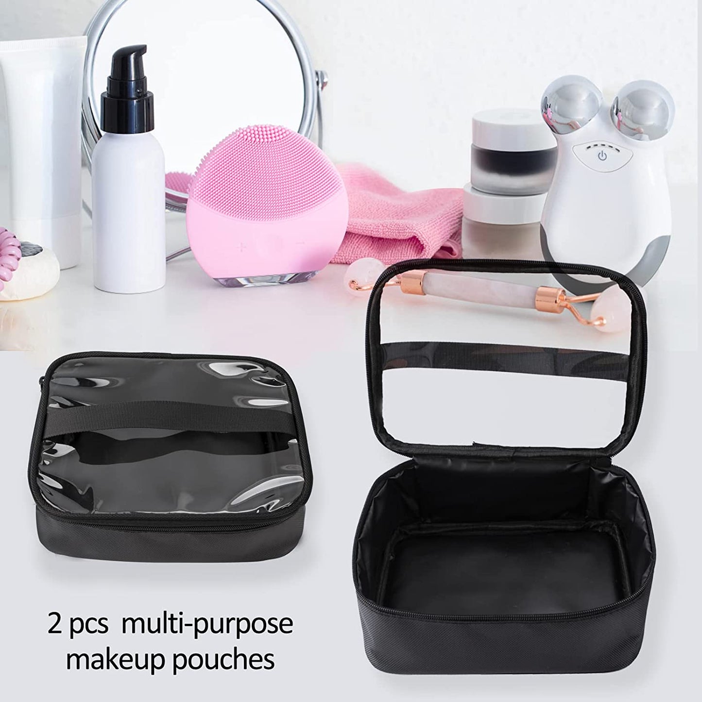 Professioneller doppelschichtiger großer Reise-Make-up-Koffer