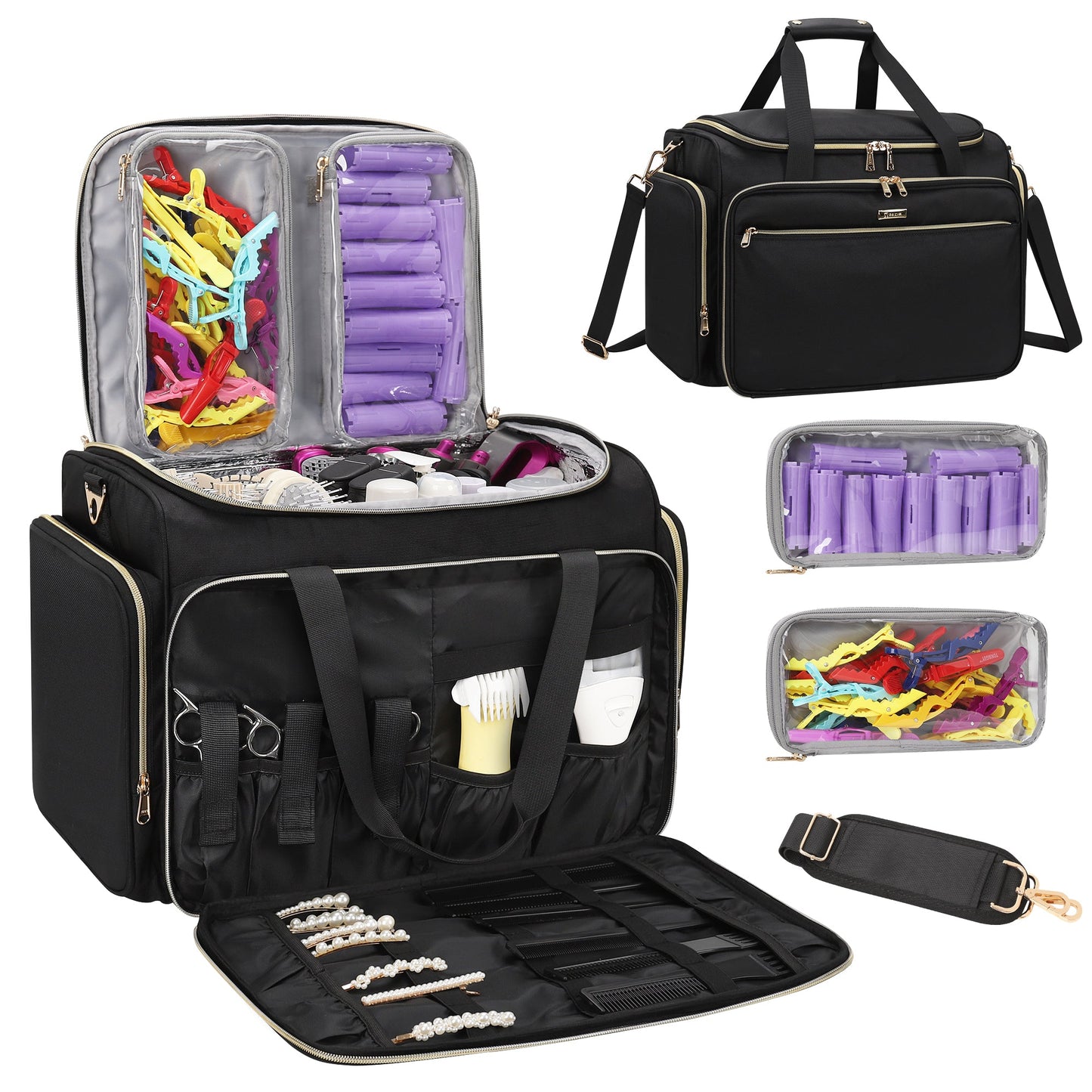 Professionelle, extragroße Reisetasche für Friseure mit zwei abnehmbaren kleinen Taschen