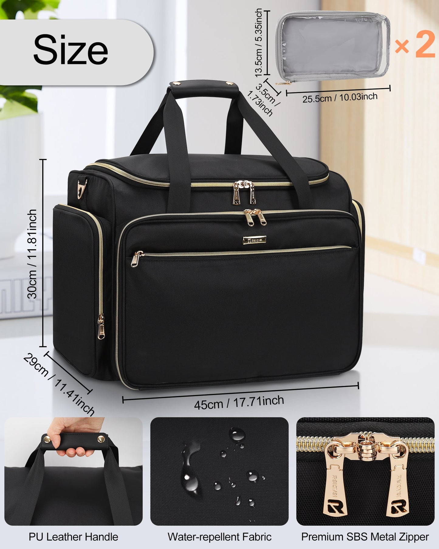 Professionelle, extragroße Reisetasche für Friseure mit zwei abnehmbaren kleinen Taschen