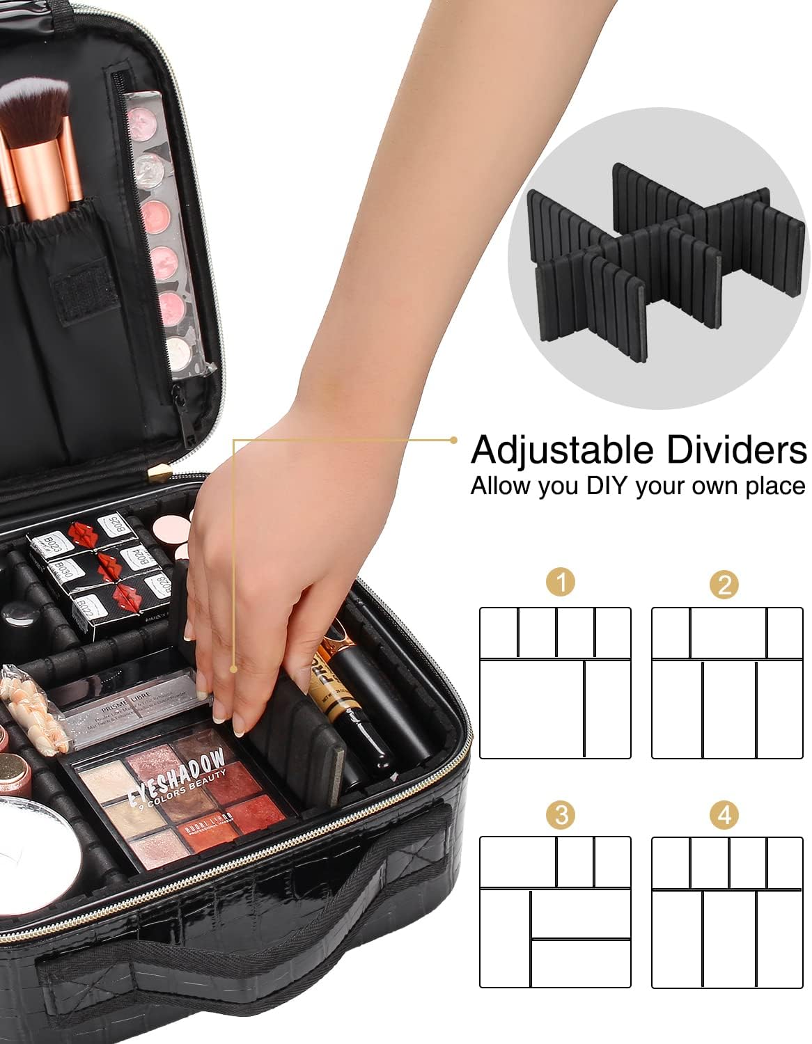 Professioneller Reise-Make-up-Koffer (Krokodil, klein)