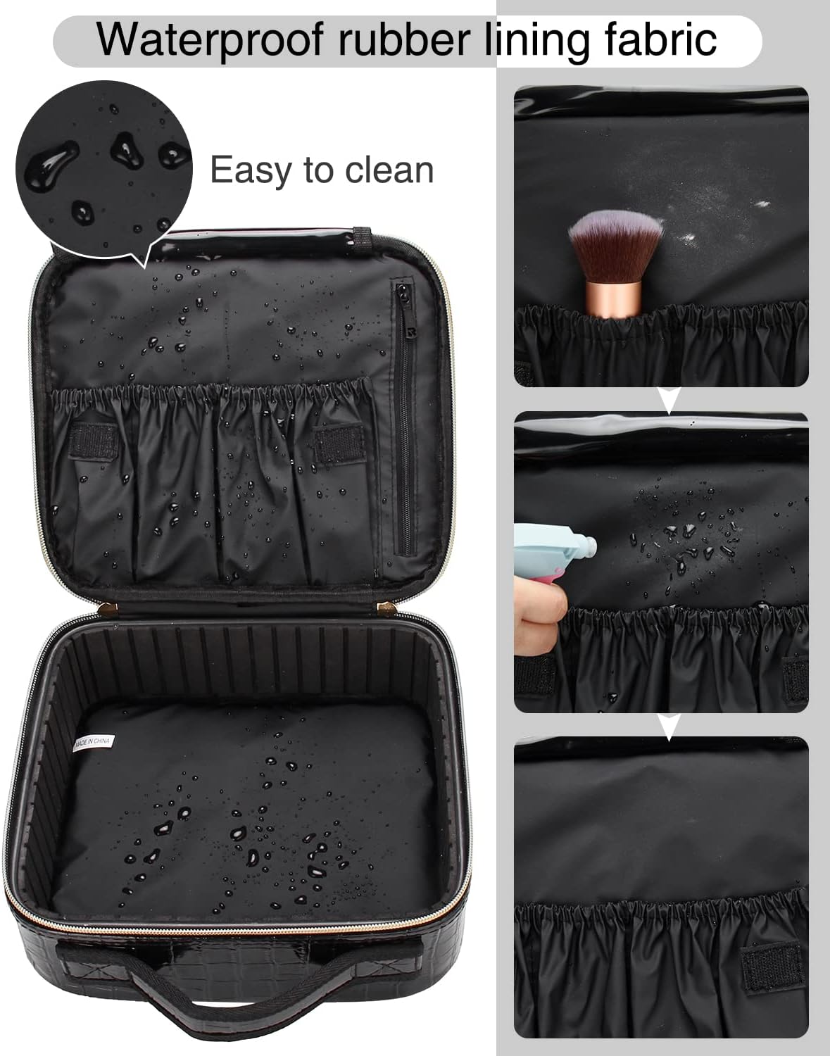 Professioneller Reise-Make-up-Koffer (Krokodil, klein)