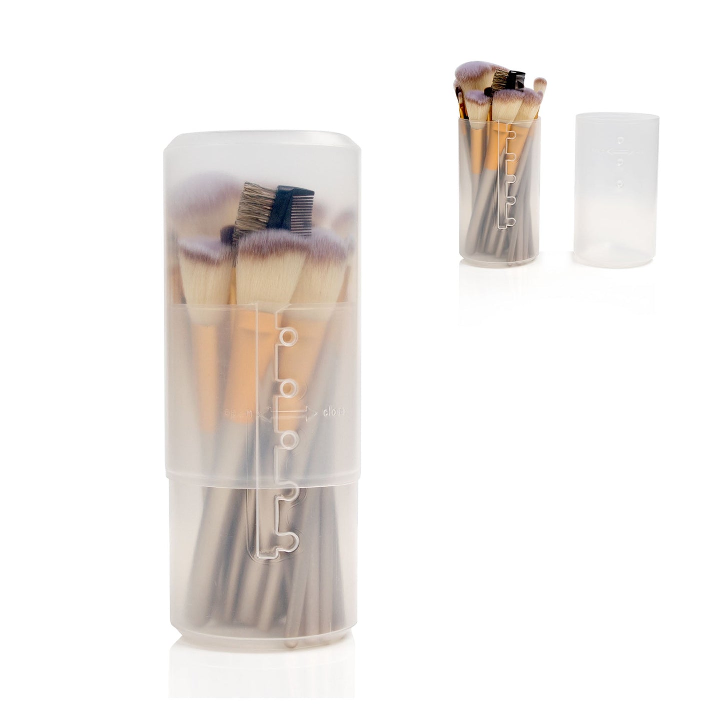 Einziehbarer Make-up-Pinselhalter, transparentes Reiseetui für Make-up-Pinsel