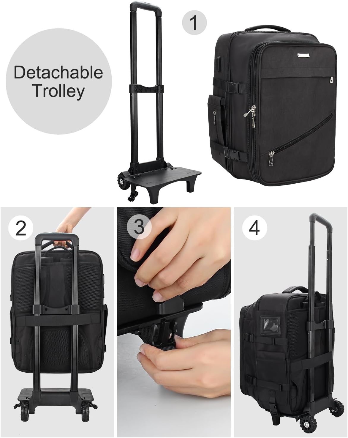 Rollbarer, extragroßer Make-up-Rucksack für Friseure mit Wärmeisolationsschicht und verstellbaren Trennwänden