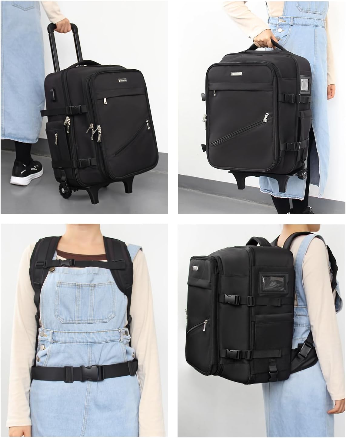 Rollbarer, extragroßer Make-up-Rucksack für Friseure mit Wärmeisolationsschicht und verstellbaren Trennwänden