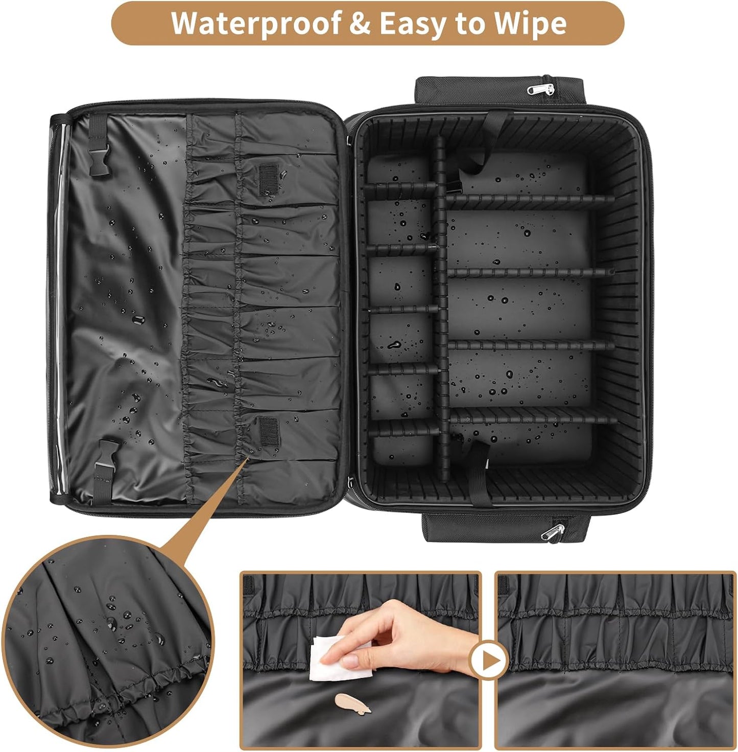 Extragroßer Make-up-Rollkoffer mit 4 Rollen