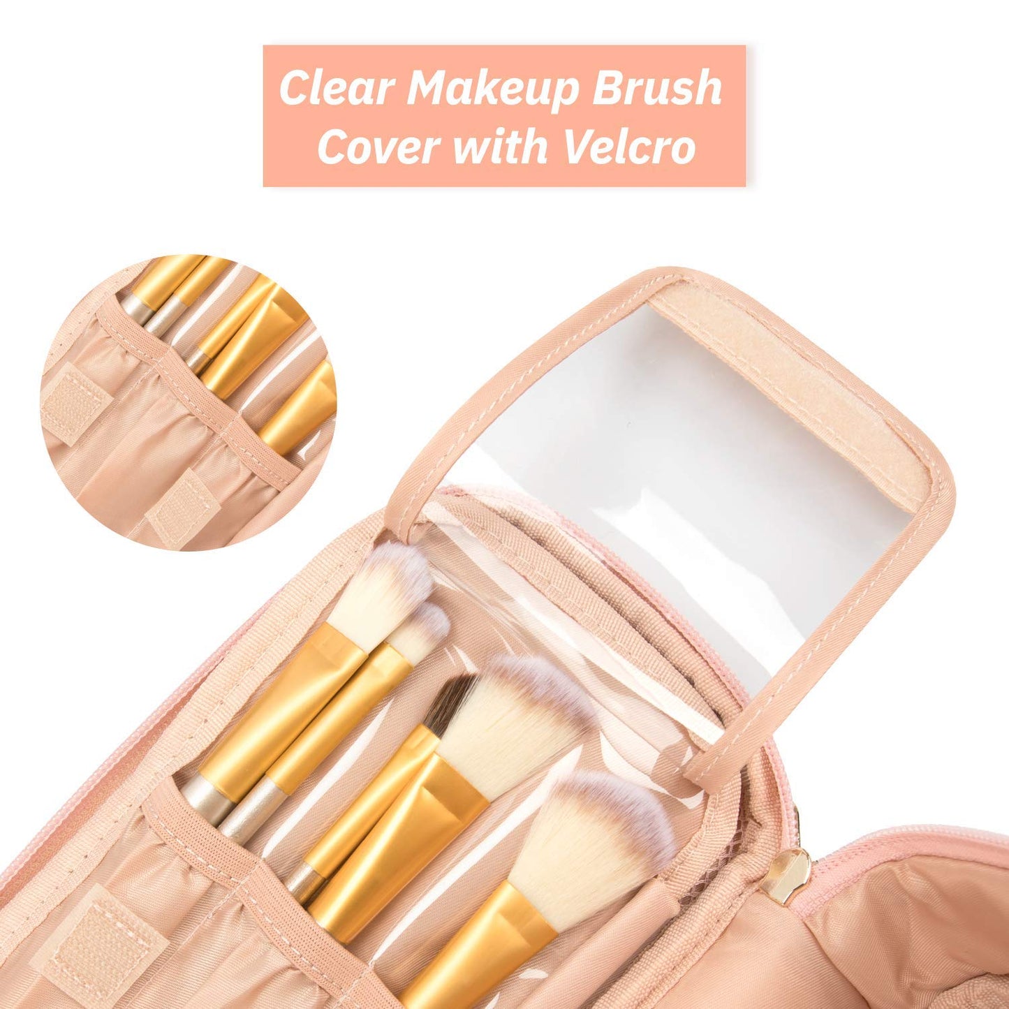 Kleine, rosafarbene, tragbare Reise-Make-up-Tasche
