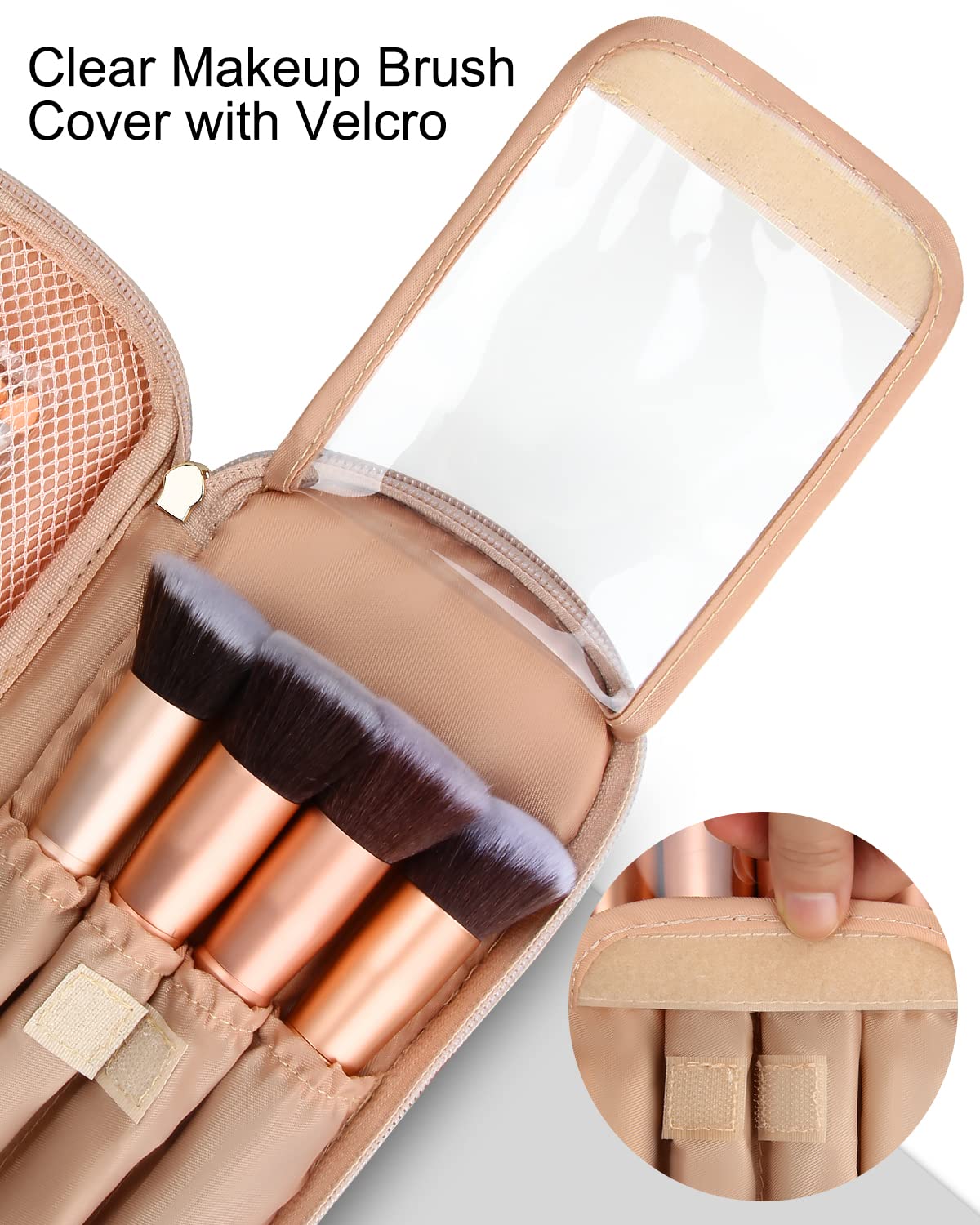 Kleine Kosmetiktasche Relavel in Roségold