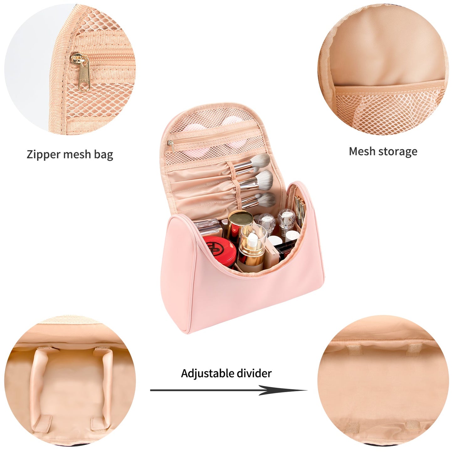 Wasserdichte Reise-Make-up-Tasche, Pink.