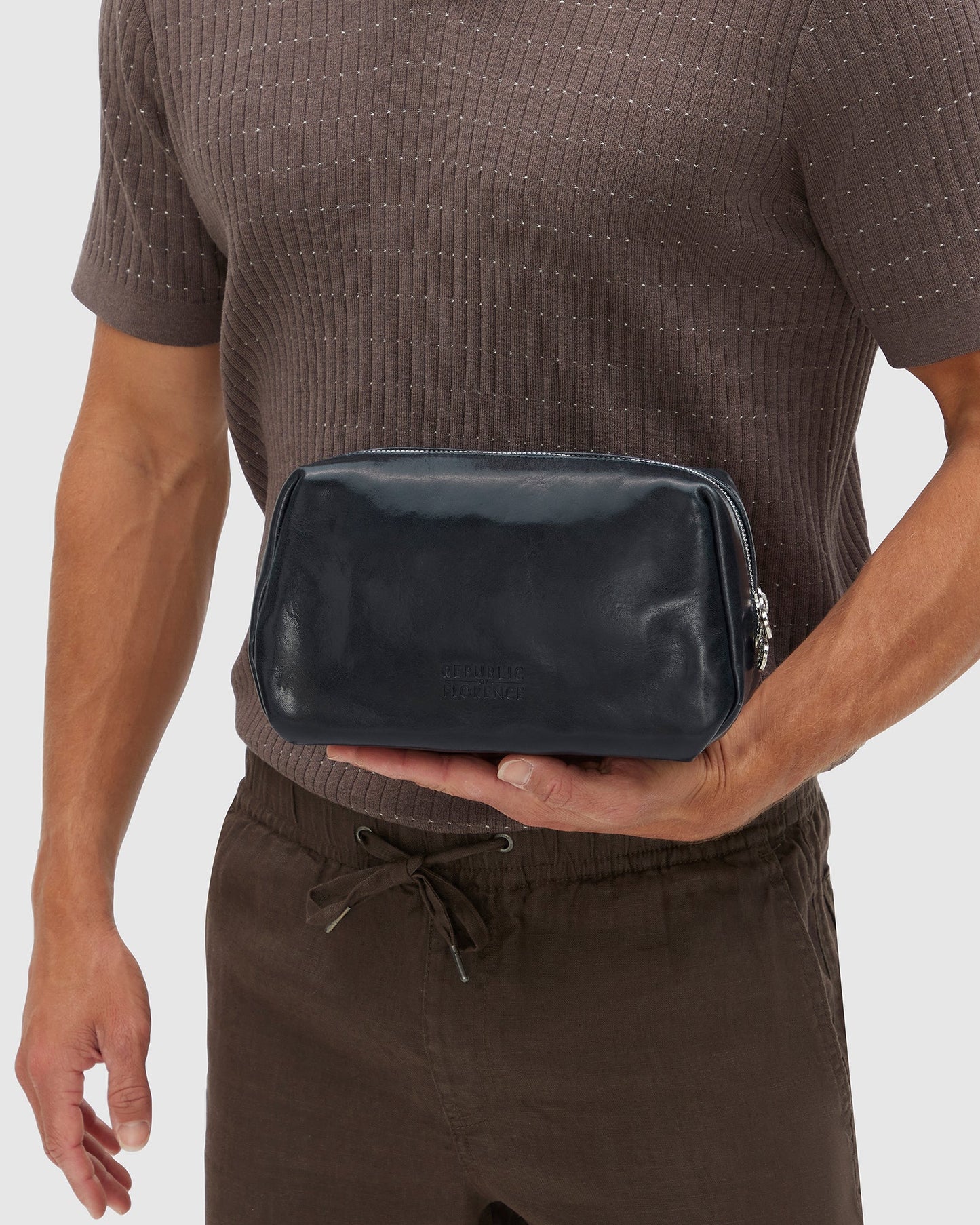 Otto Dopp Kit Blau - Kulturbeutel aus Leder