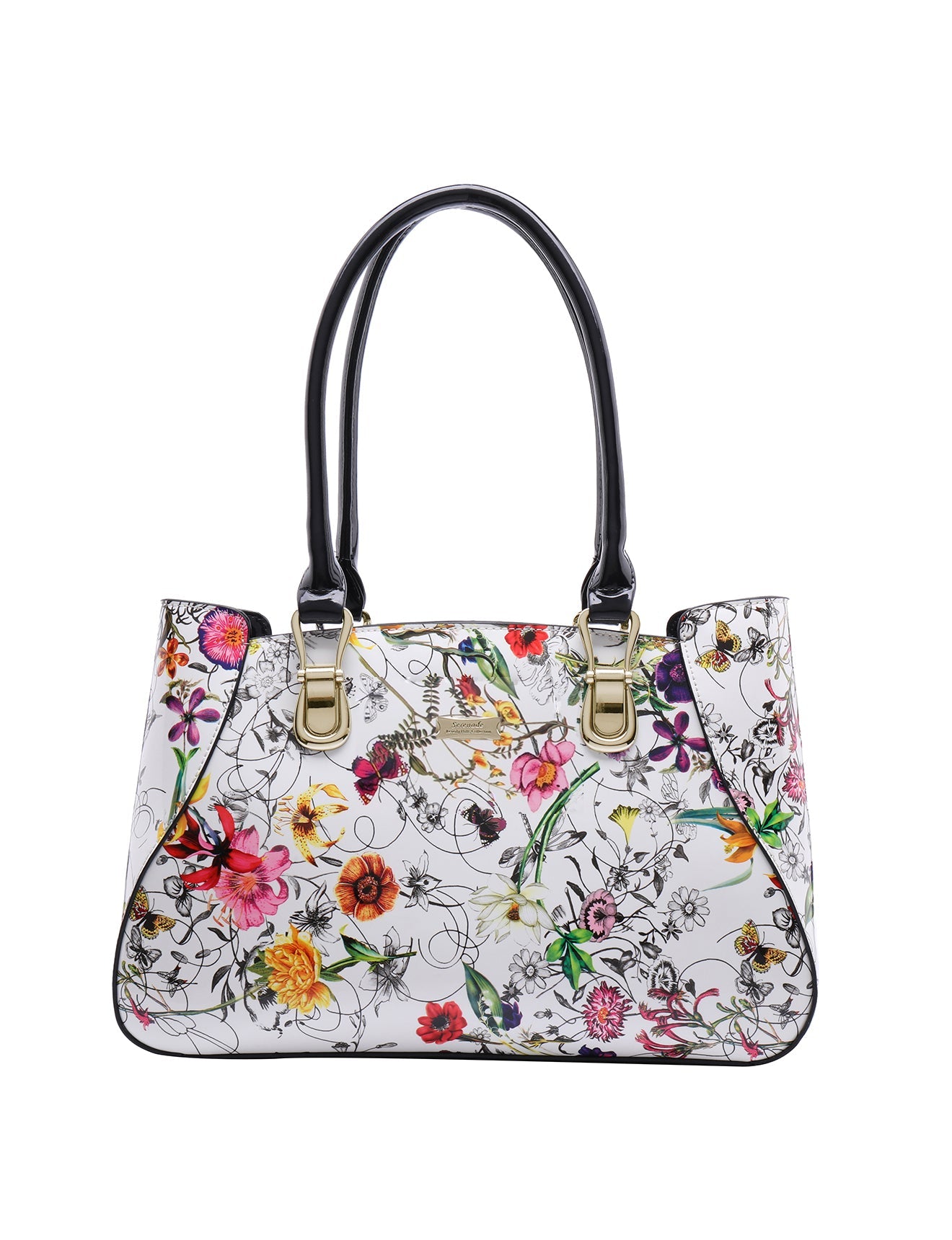 Große Lederhandtasche von Botanics – goldene Beschläge – SH47-7971