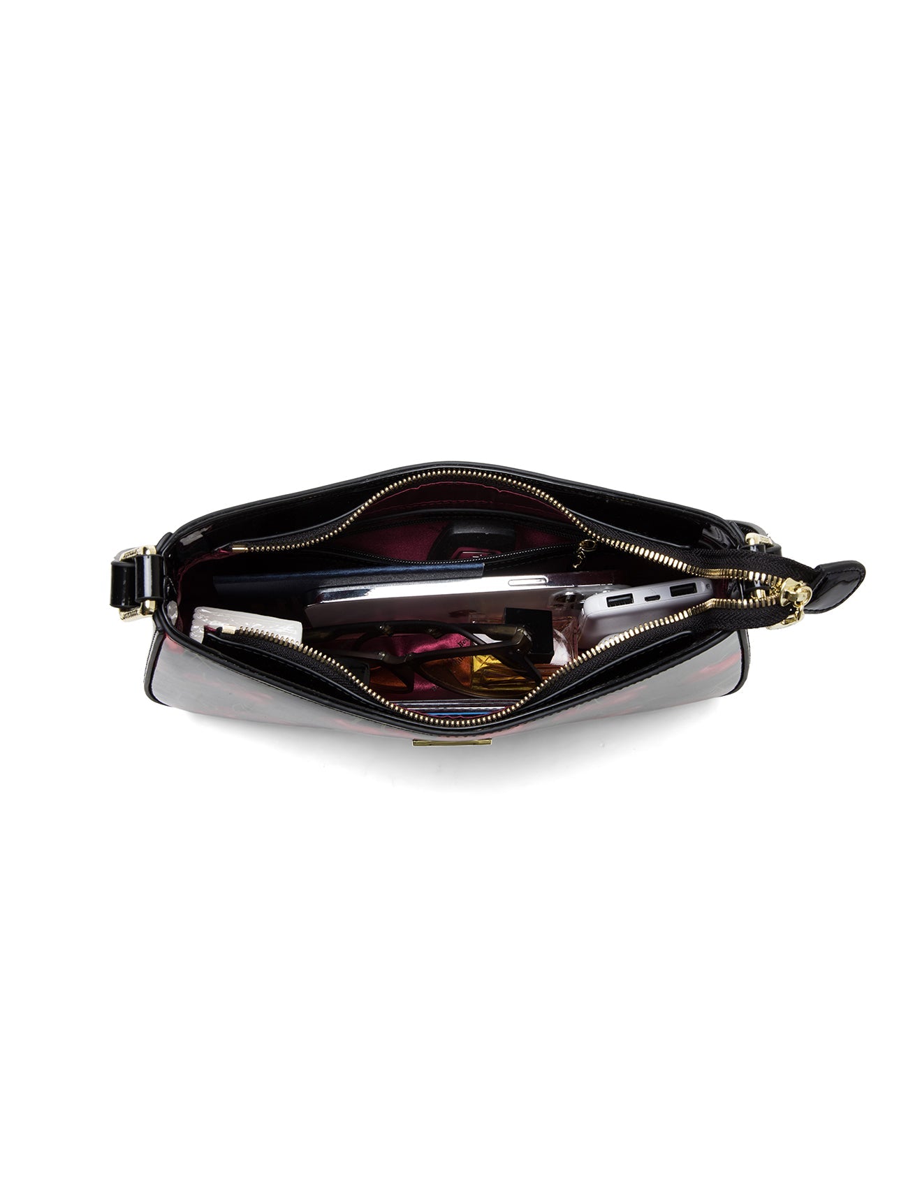 TASCHE AUS LACKLEDER MIT KIRSCHPRINT UND RFID - SN60-0821