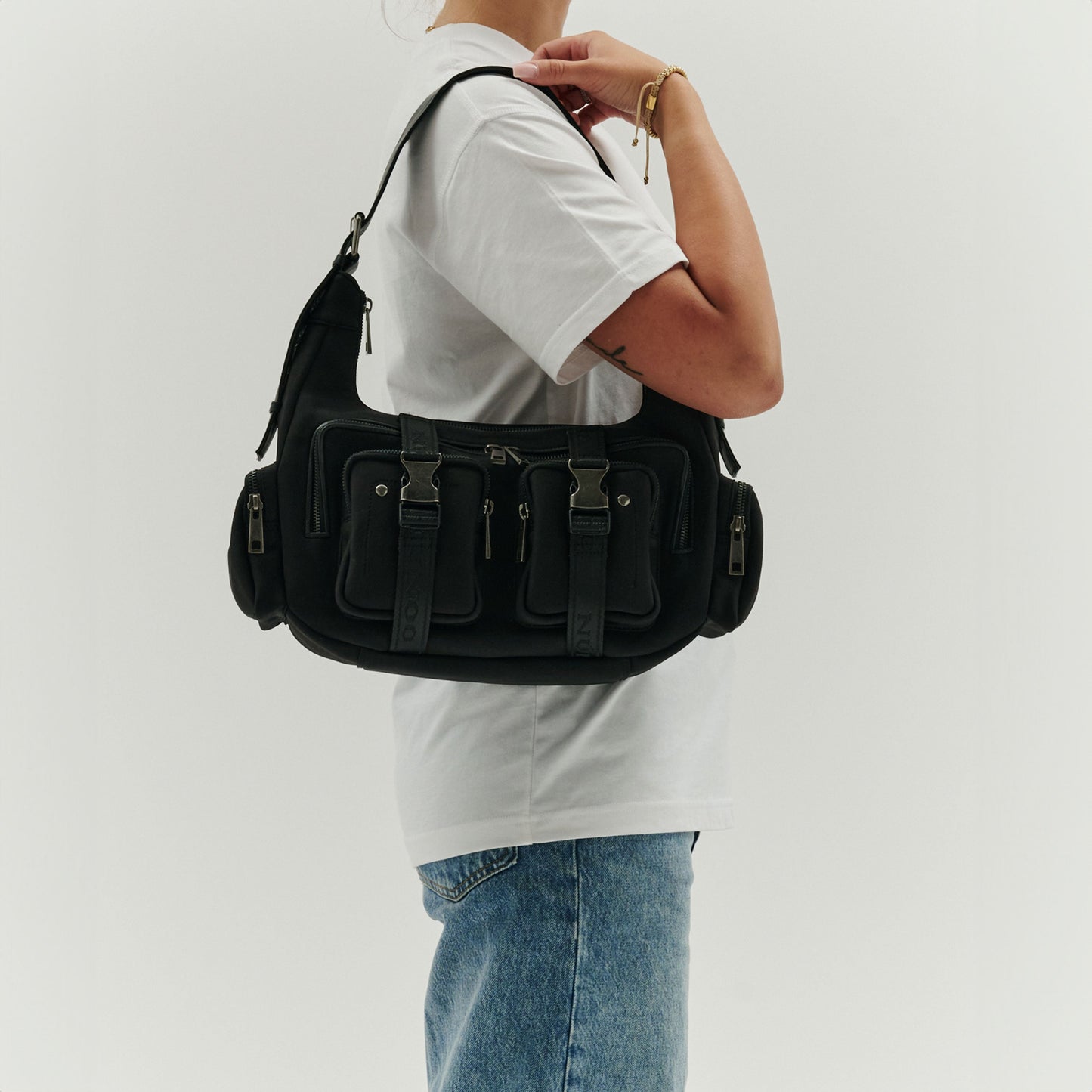 Sally Buckle Scuba Schwarz mit Antiksilber