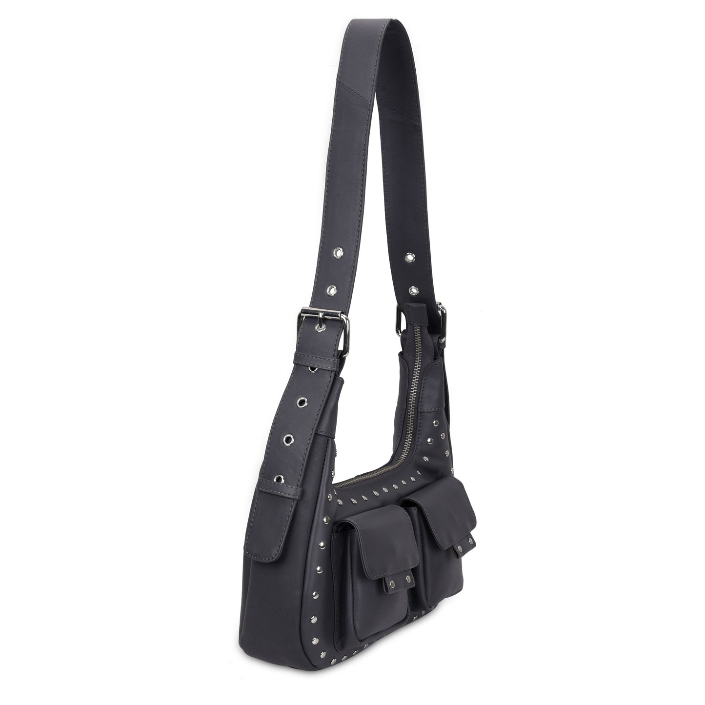 Sally Small Rivet Pure Dunkelgrau mit Silber