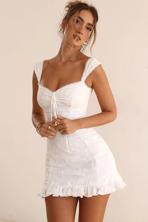 Minikleid mit Blumenmuster und Korsett